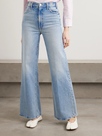 MOTHER The Hustler Roller Sneak high-rise wide-leg jeans