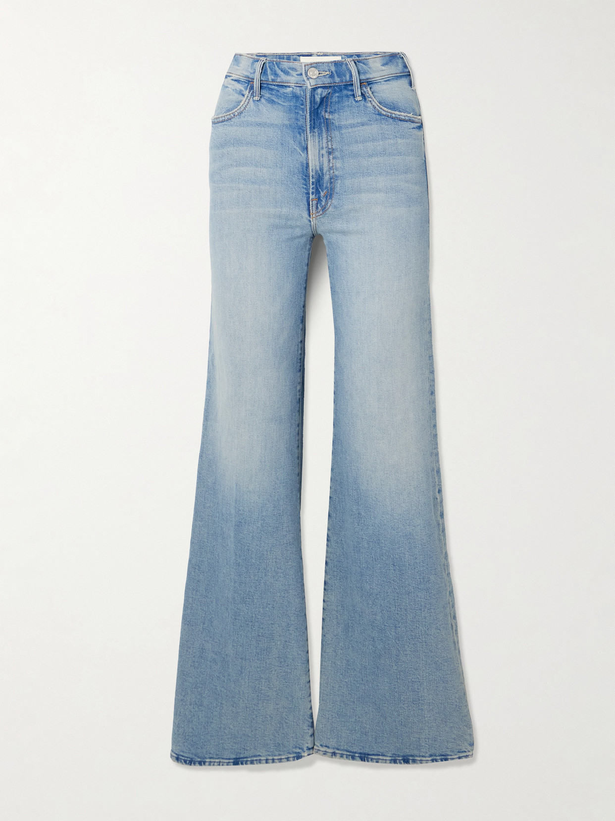 Mother - The Hustler Roller Sneak High-rise Wide-leg Jeans - Blue