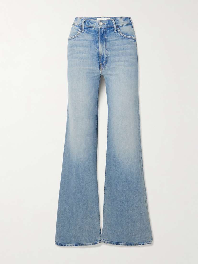 Mother The Hustler Roller Sneak High-rise Wide-leg Jeans