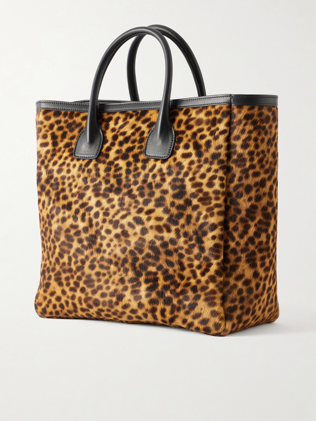Freddie Leather-Trimmed Animal-Print Calf Hair Tote