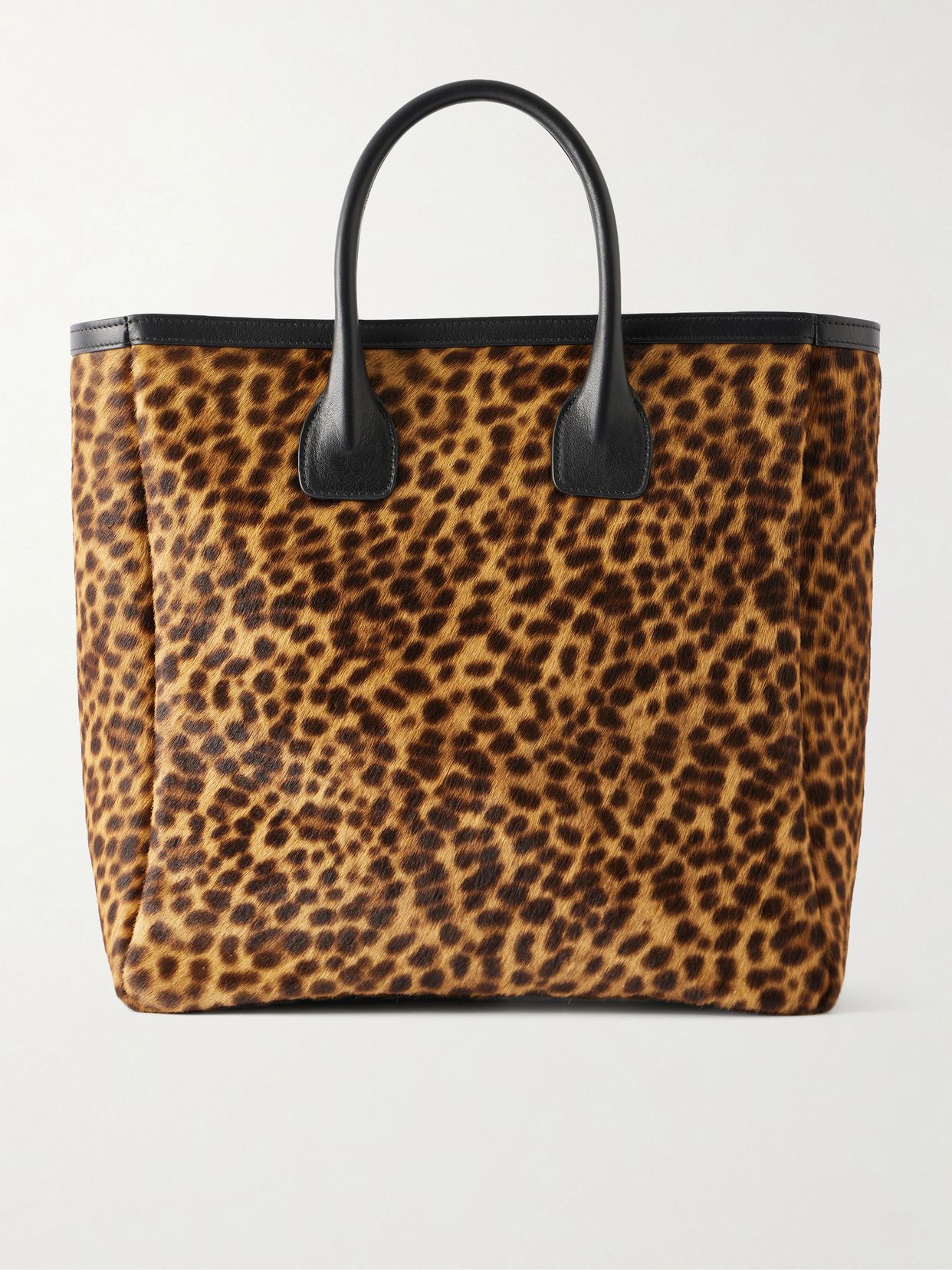 freddie leather trimmed animal print calf hair tote