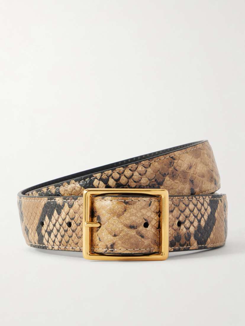 Nili Lotan Gabriele Snake-effect Leather Belt