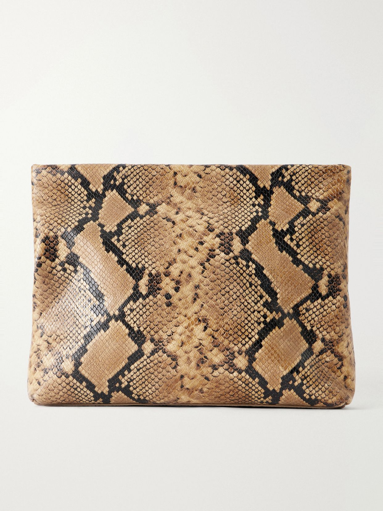 Jerry snake-effect leather clutch