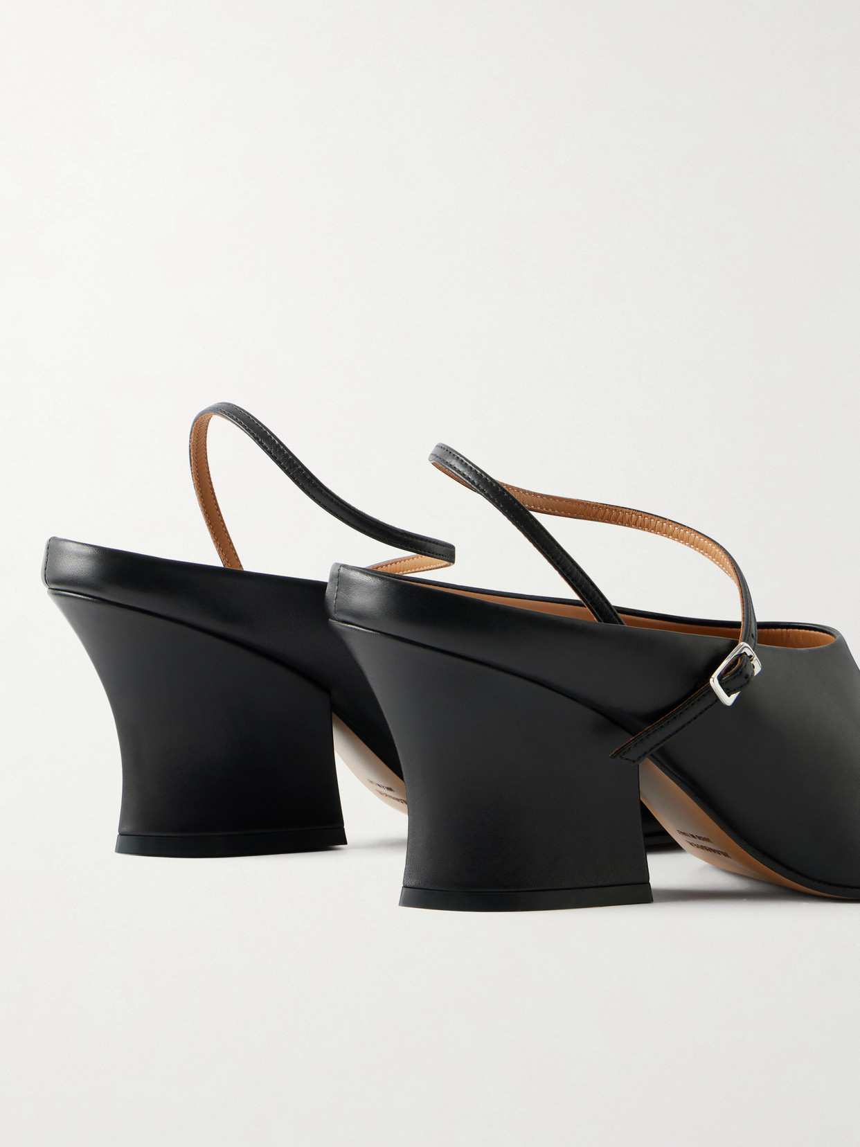 Grained-Leather Mules