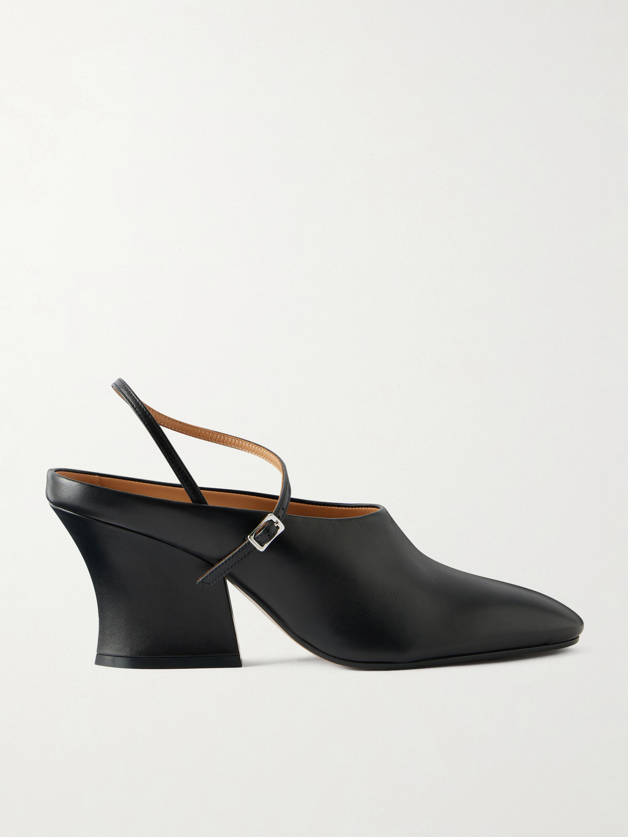 Jil Sander Grained-leather Mules In Black