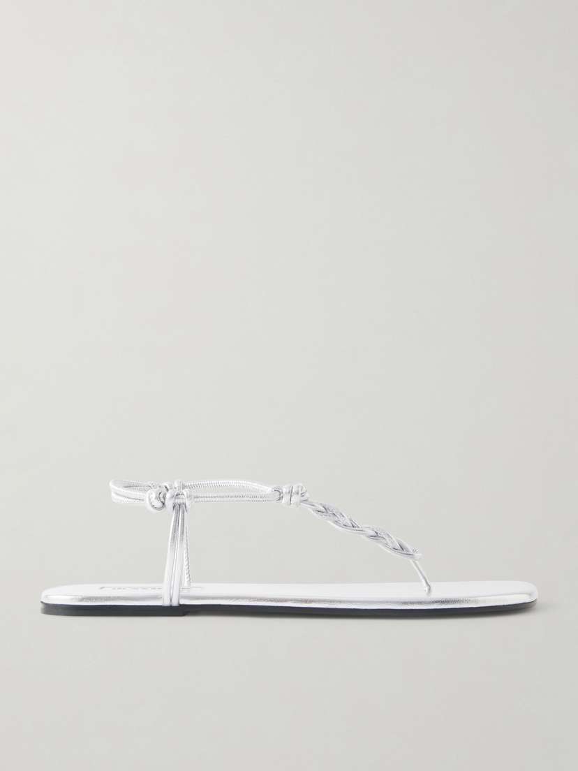 Jil Sander Braided Metallic Leather Sandals