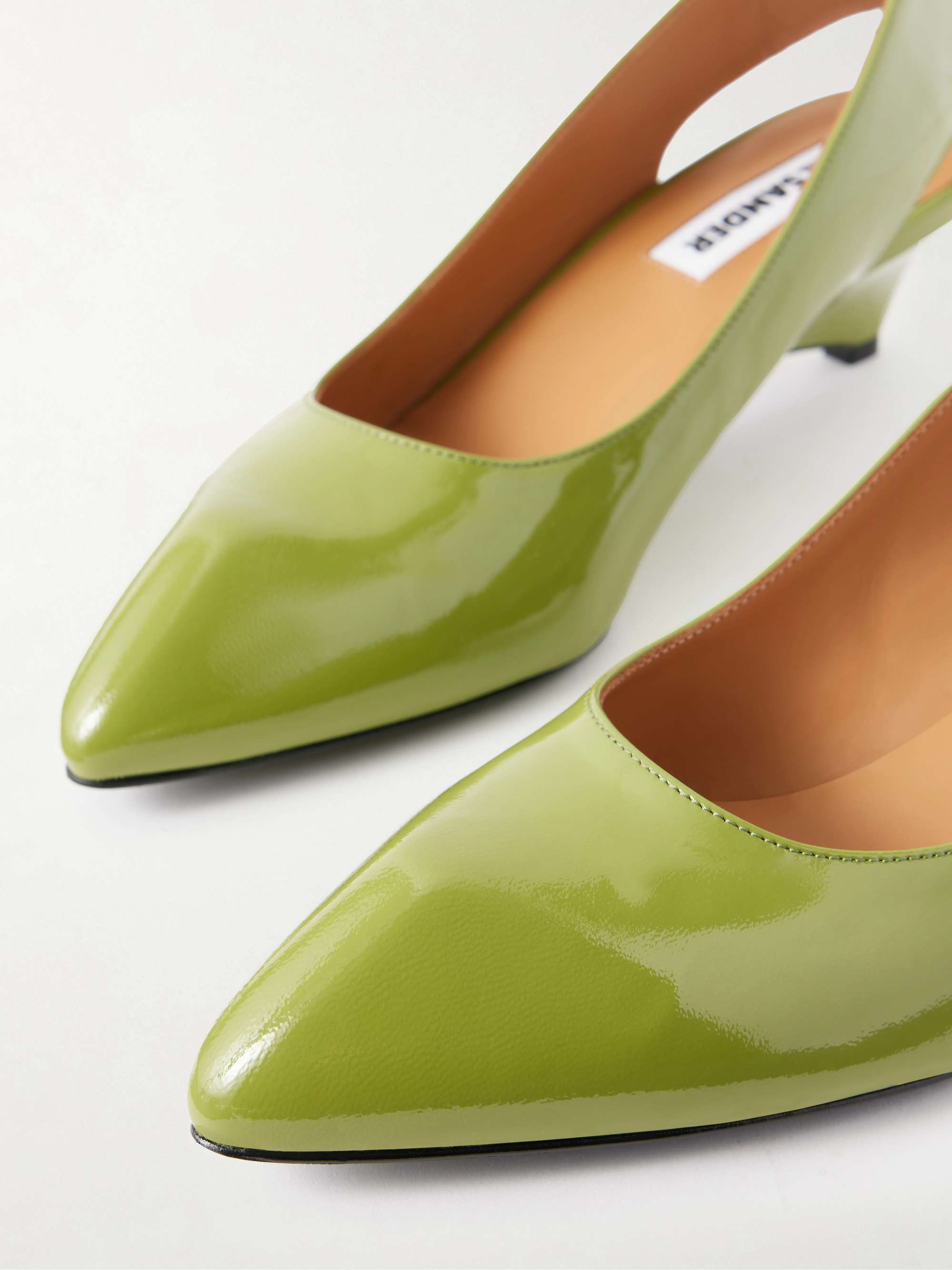 JIL SANDER Slingback leather pumps | NET-A-PORTER