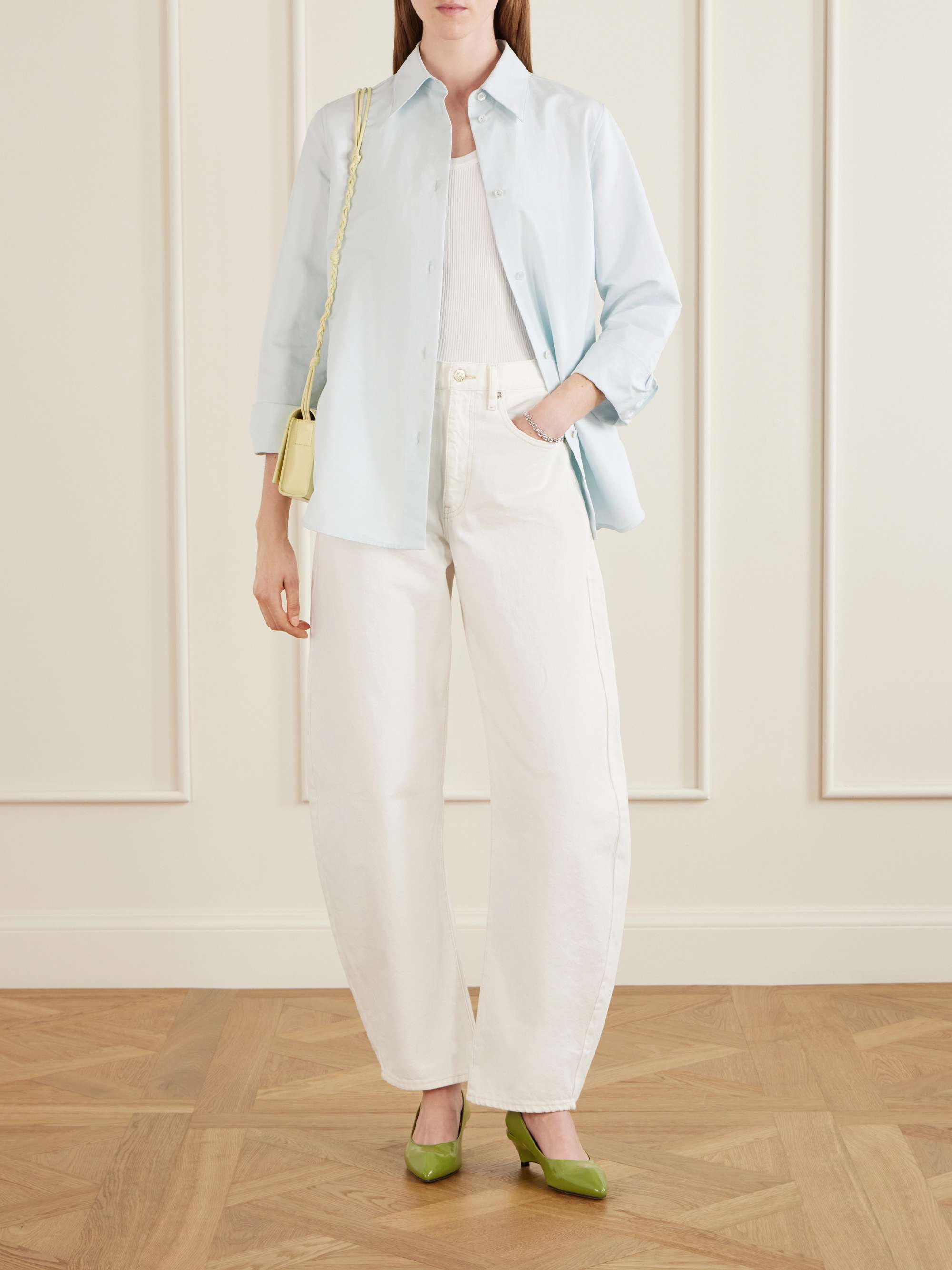 JIL SANDER Slingback leather pumps | NET-A-PORTER