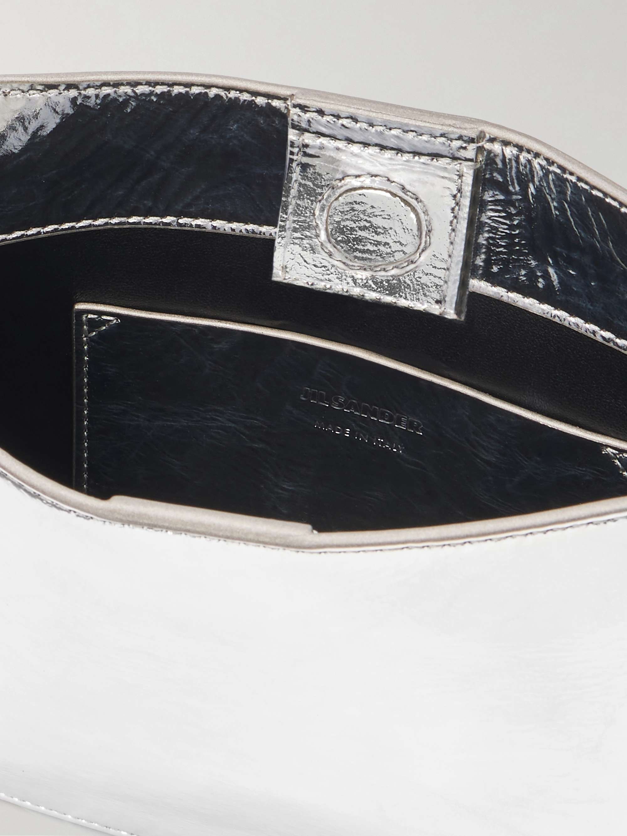 JIL SANDER Otto small metallic-leather shoulder bag | NET-A-PORTER