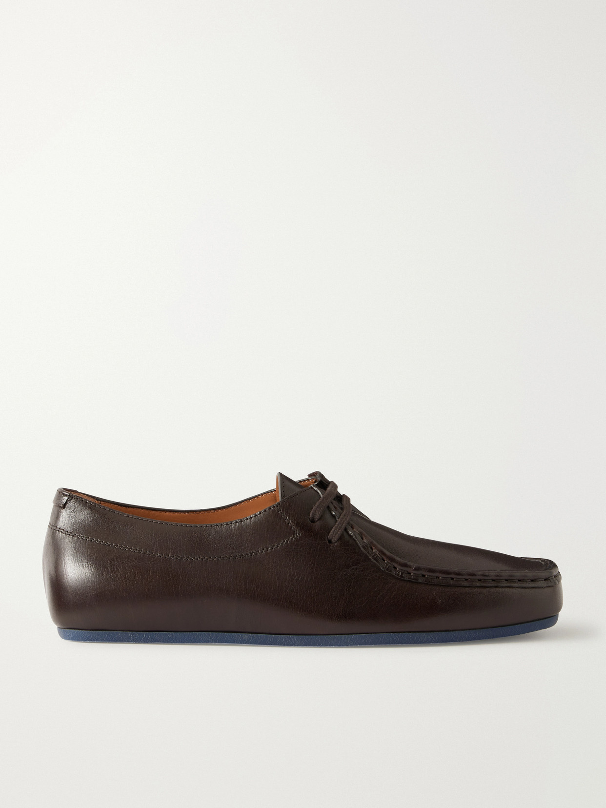 Jil Sander Leather Brogues In Brown