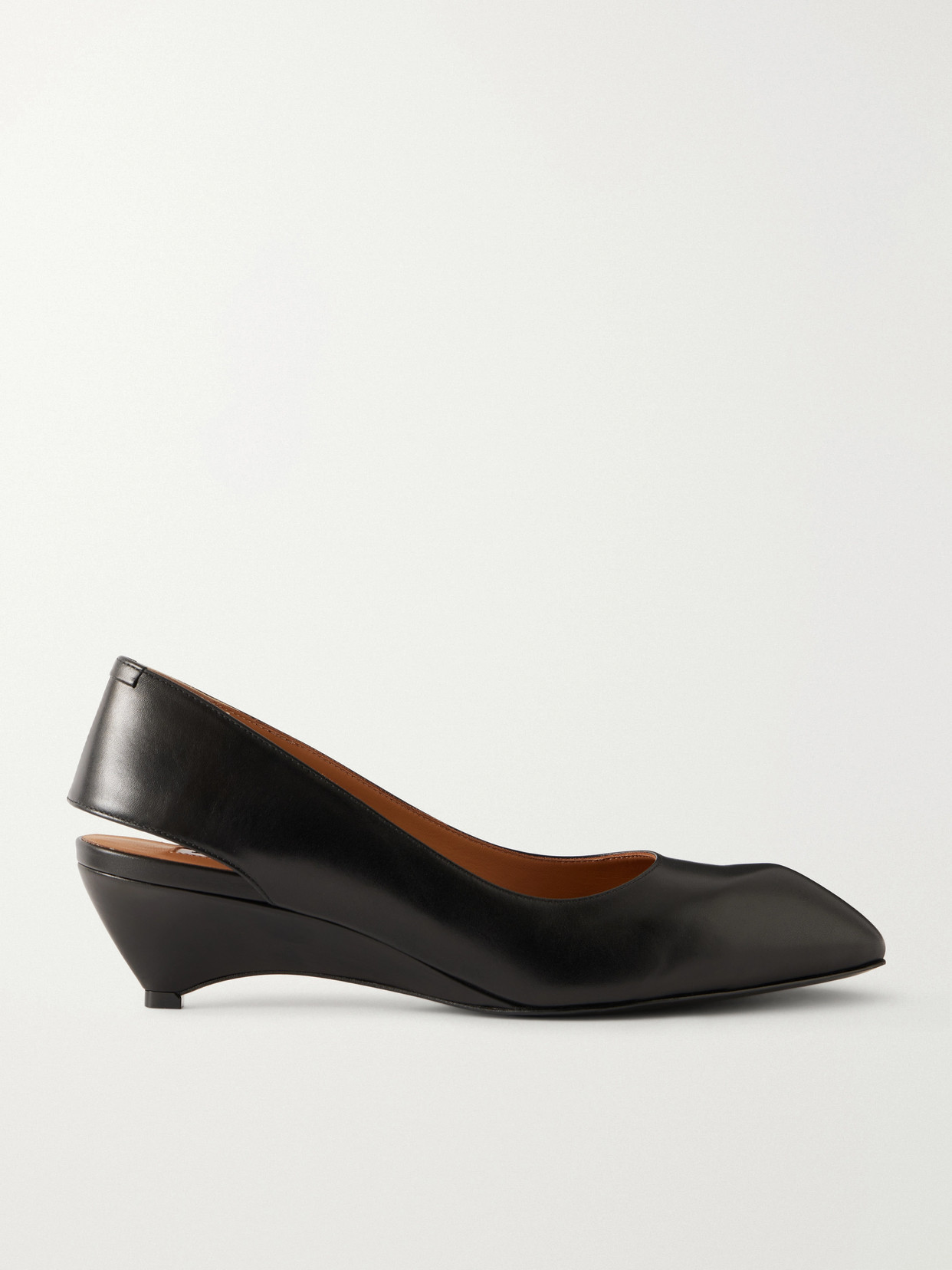 Jil Sander Leather Slingback Pumps In Black