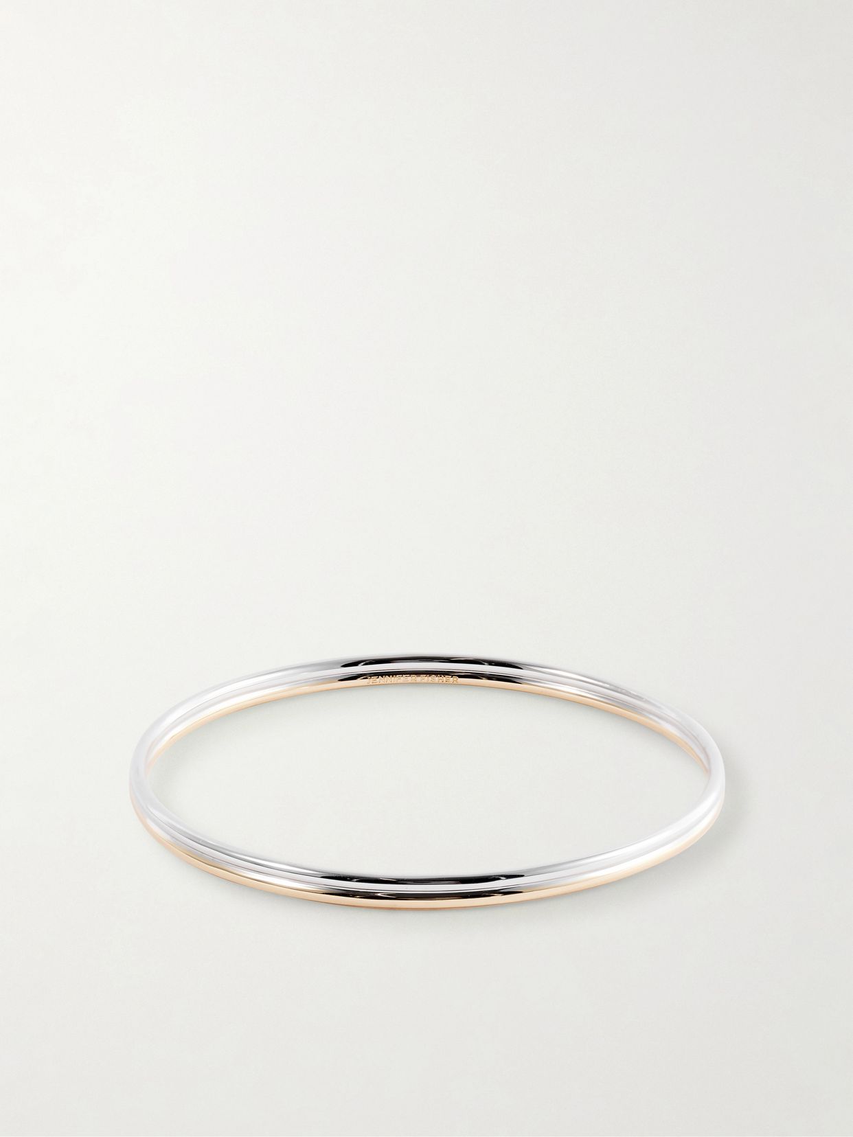 Thread gold and silver-tone bangle