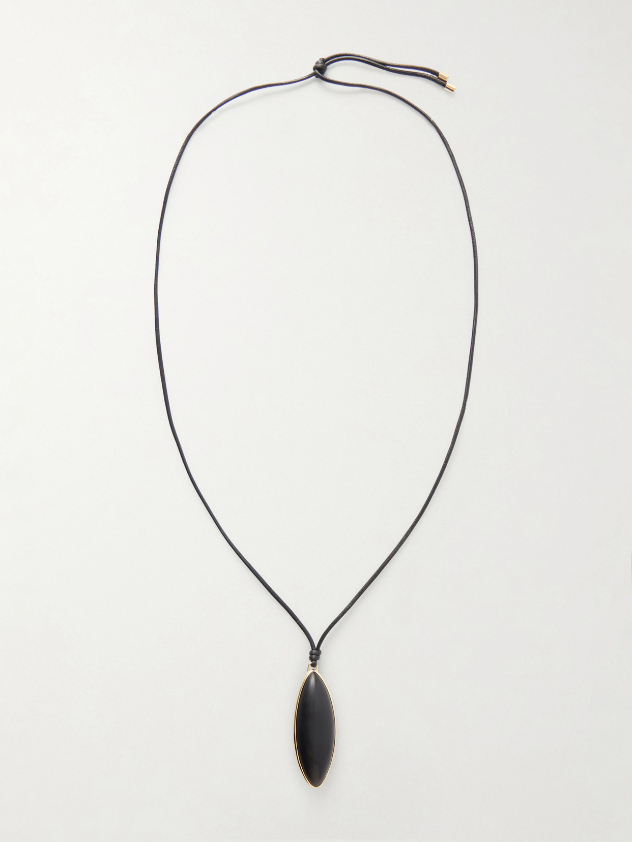 Jennifer Fisher Dagger Gold-plated, Quartz And Leather Necklace In Black