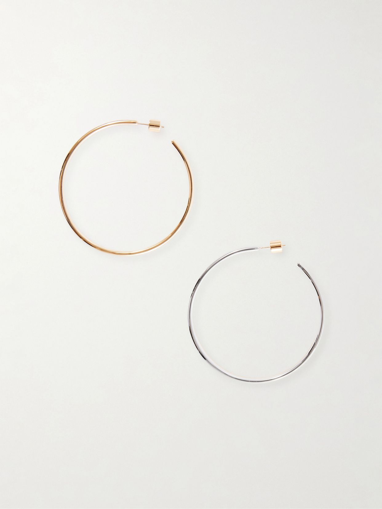Thread gold and silver-tone hoop earrings
