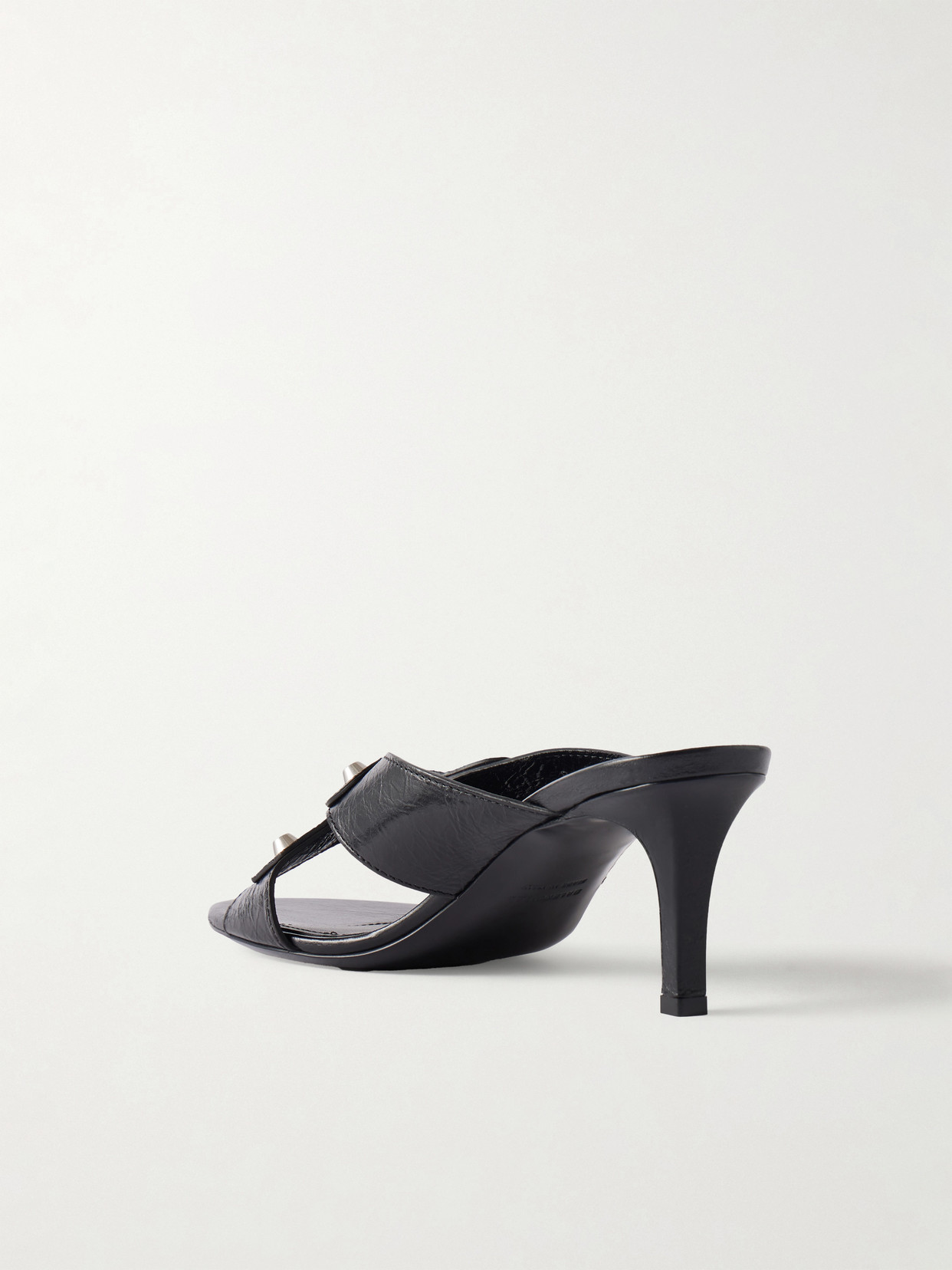City Embellished Crinkled-Leather Sandals