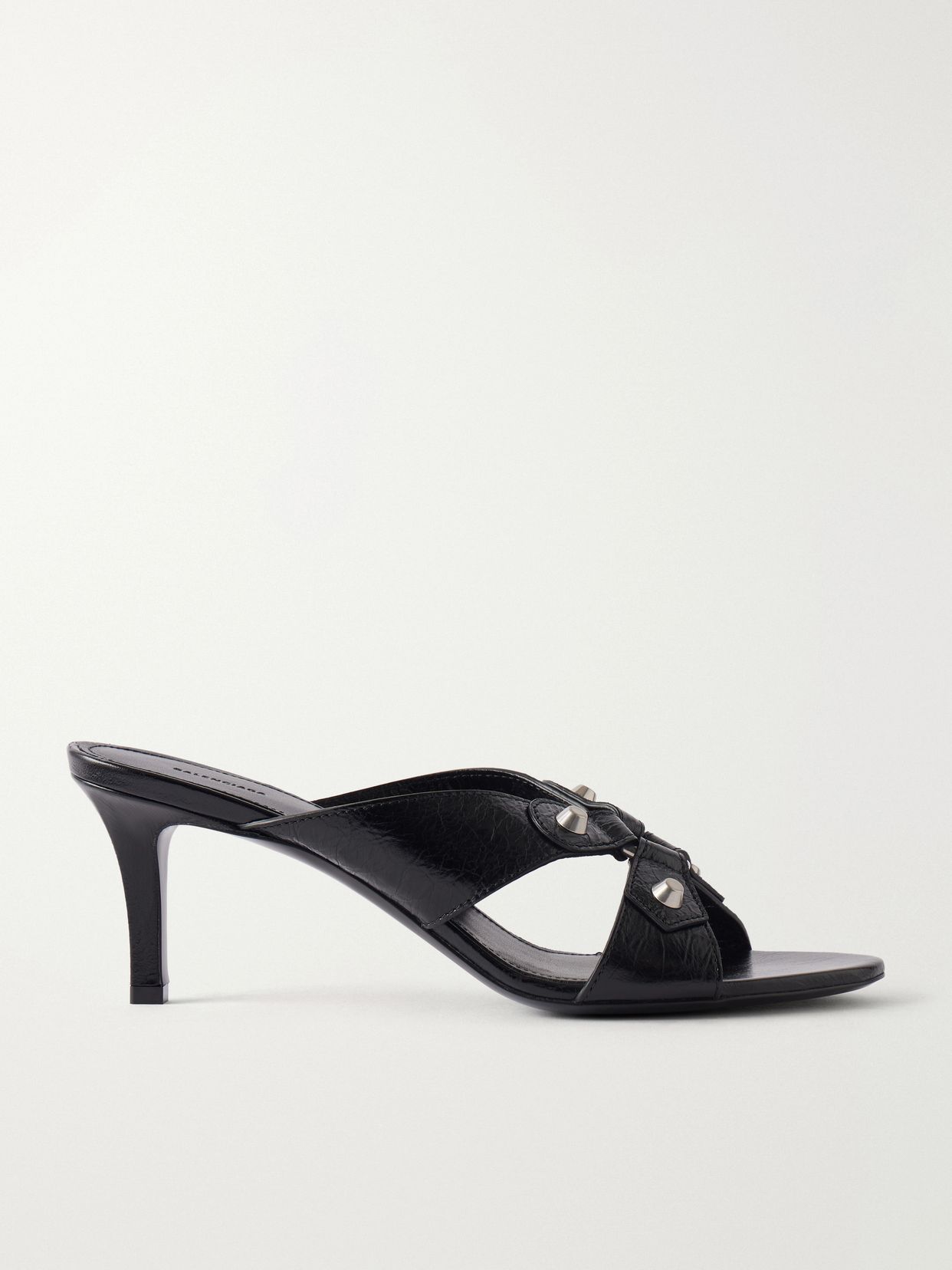 City embellished crinkled-leather sandals