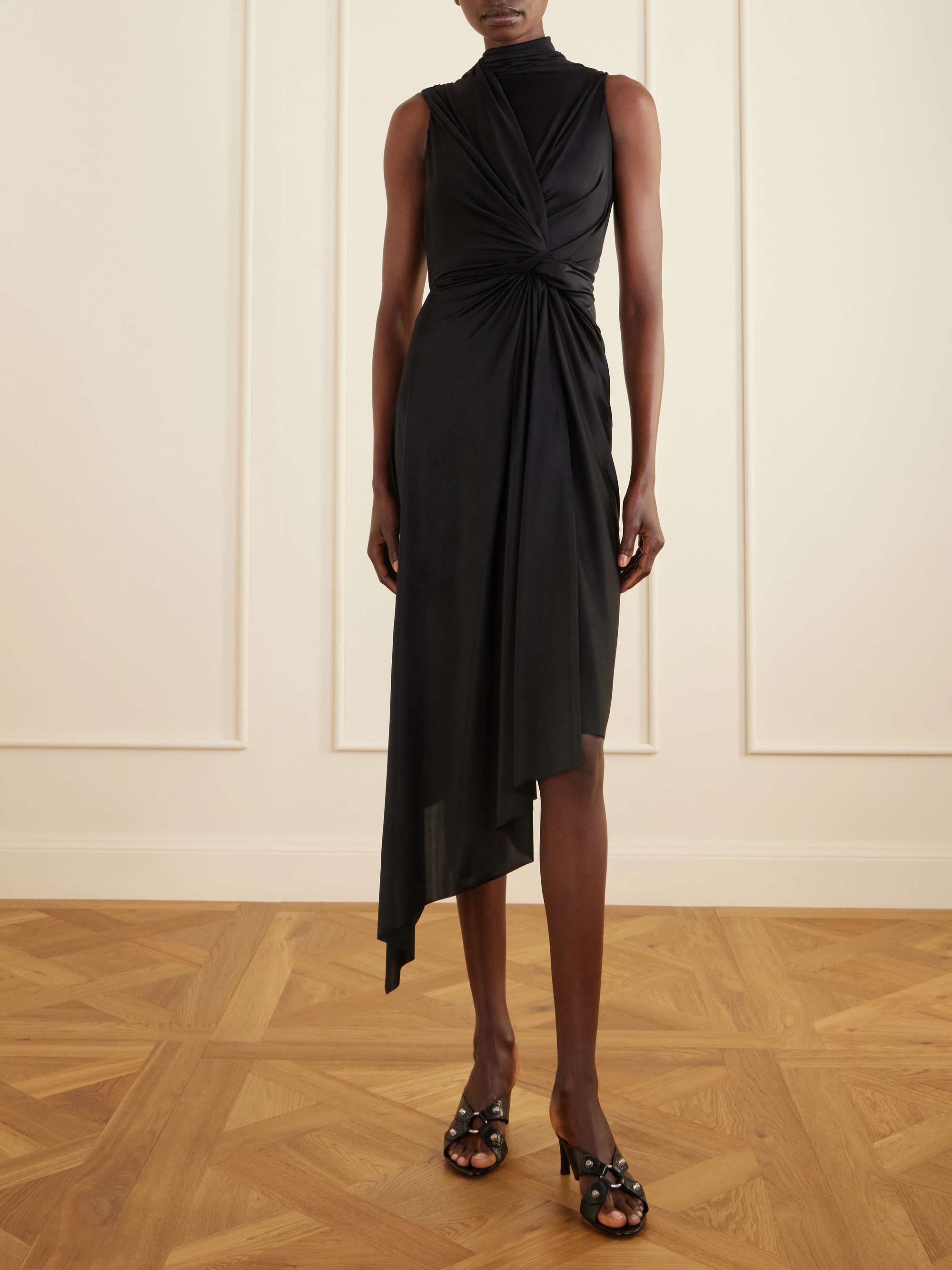 BALENCIAGA City embellished crinkled-leather sandals | NET-A-PORTER