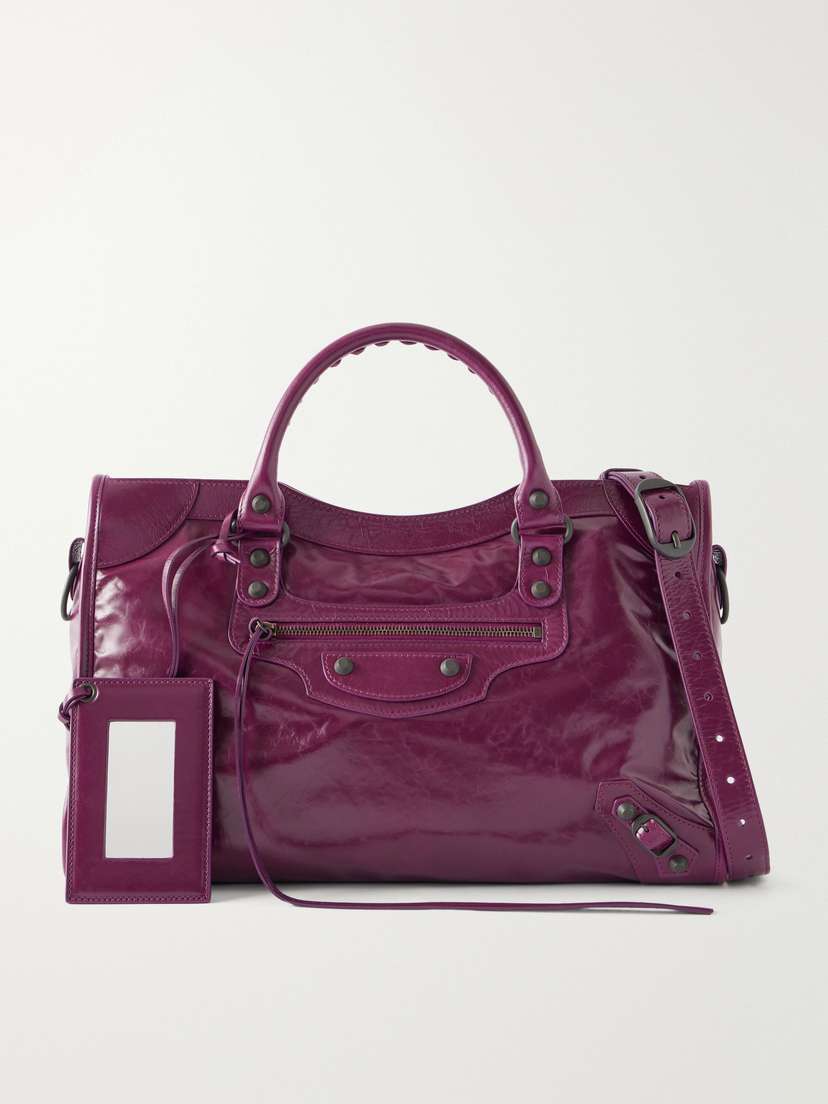 Balenciaga Le City Medium Embellished Leather Tote Bag