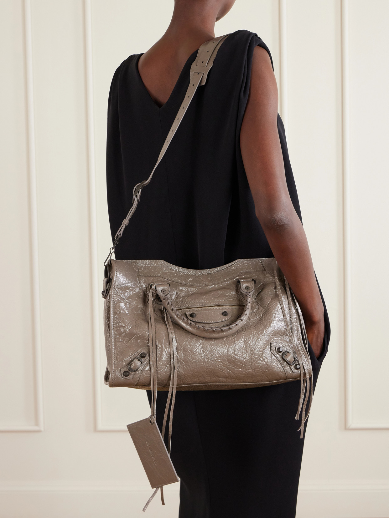 Le City Crinkled-Leather Shoulder Bag