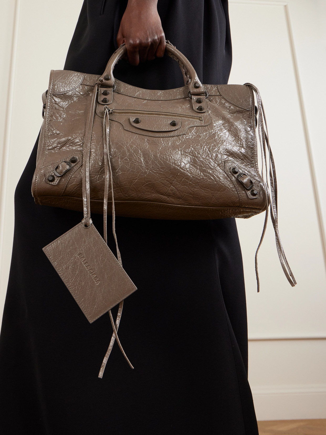 Le City Crinkled-Leather Shoulder Bag