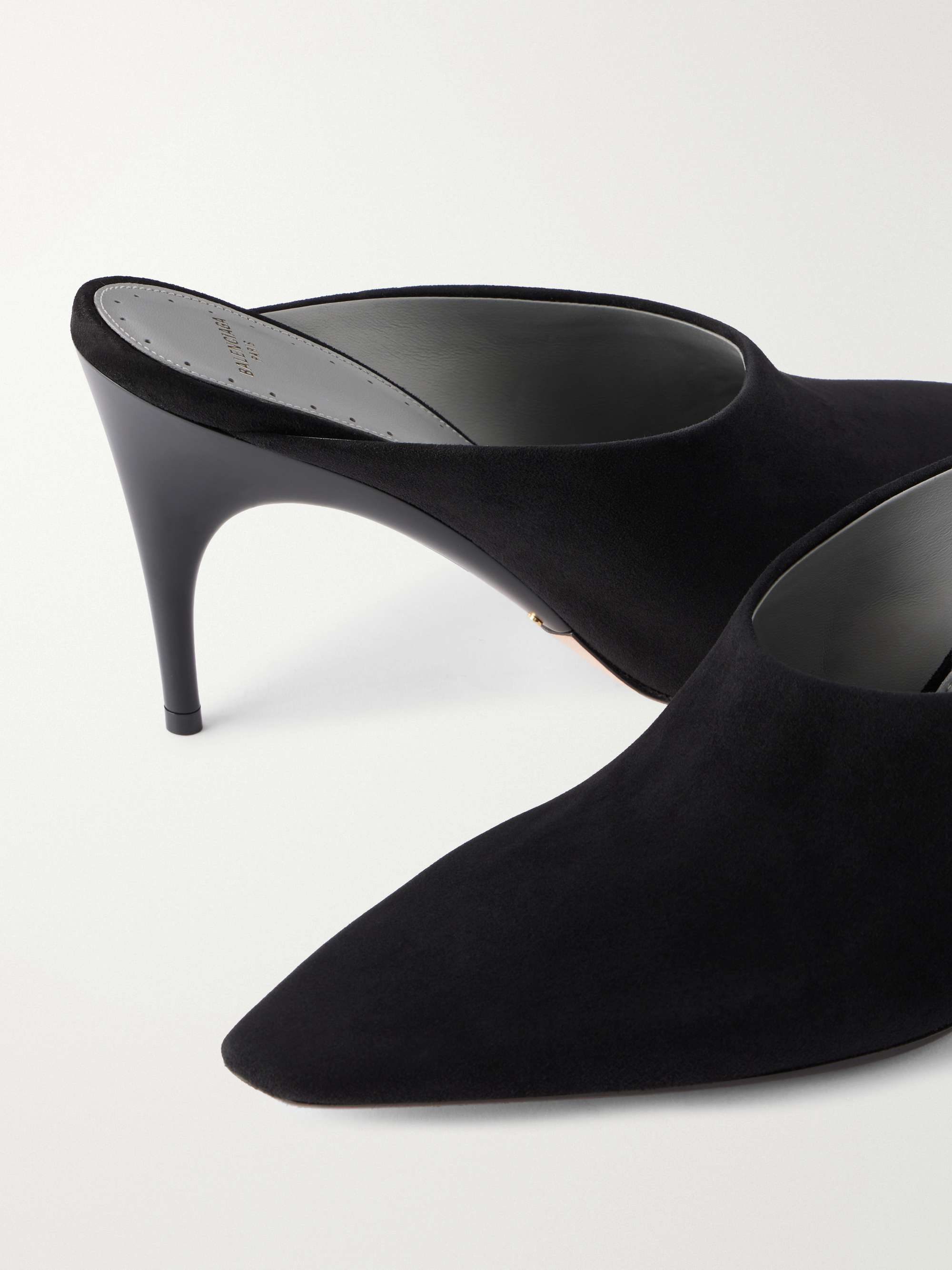 BALENCIAGA Duchesse suede mules | NET-A-PORTER
