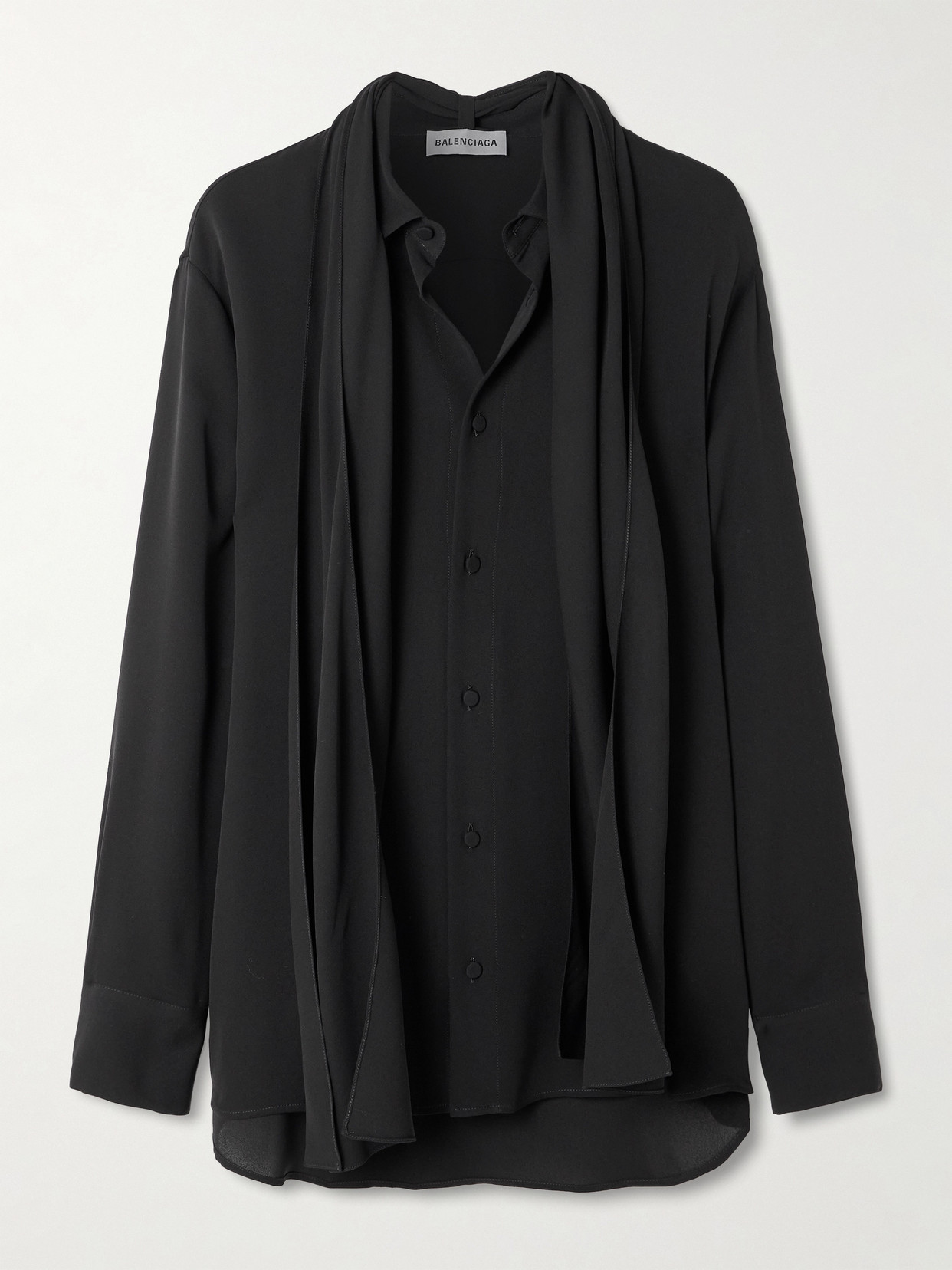 Scarf-Detailed Silk-Georgette Shirt