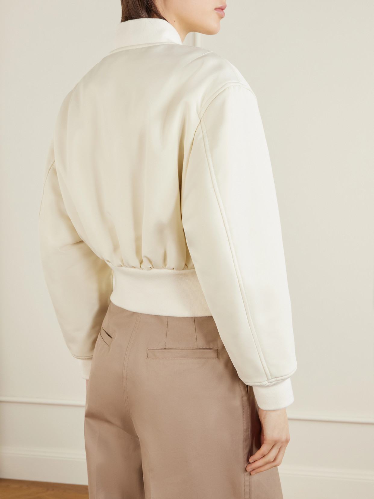 Cropped Shell Bomber Jacket