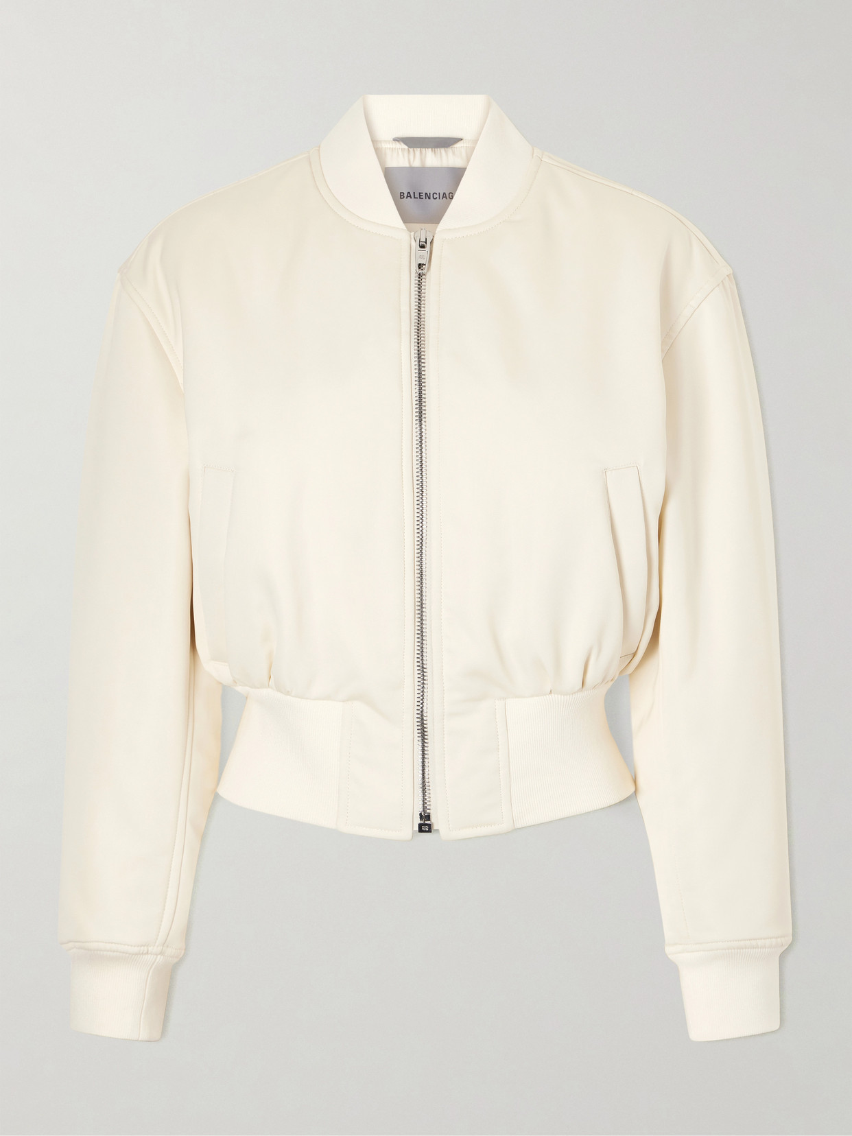 Cropped Shell Bomber Jacket