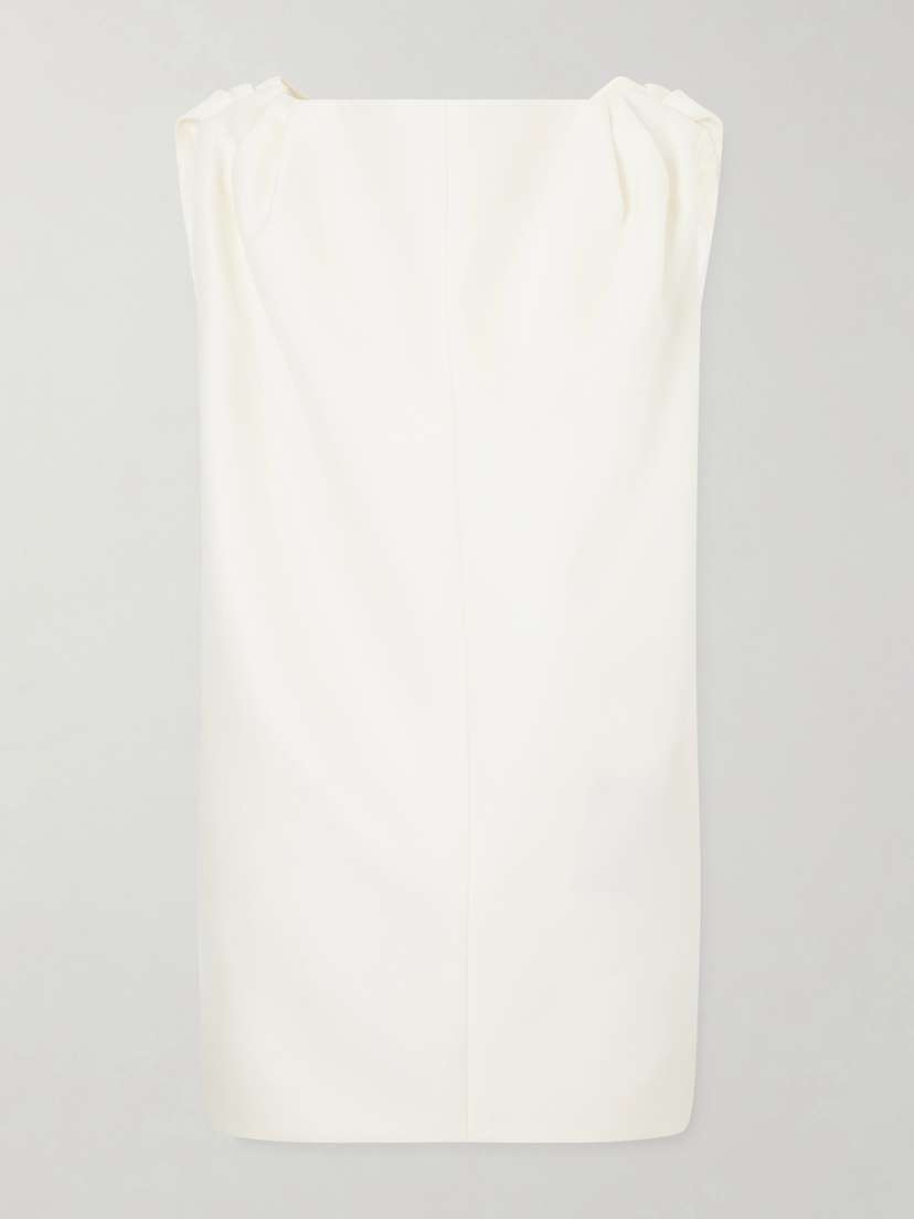 Balenciaga Gathered Wool And Silk-blend Midi Dress