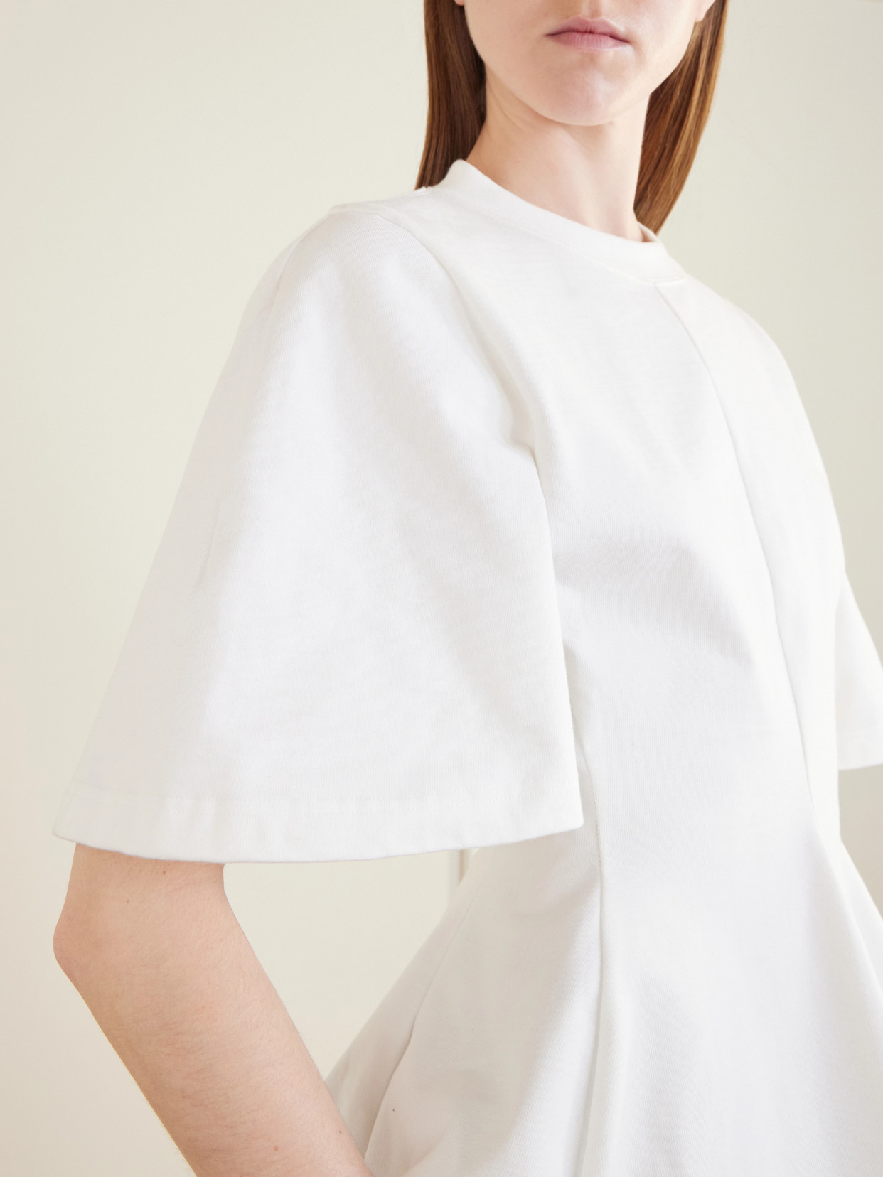 Shaped Flared Cotton-Jersey T-Shirt