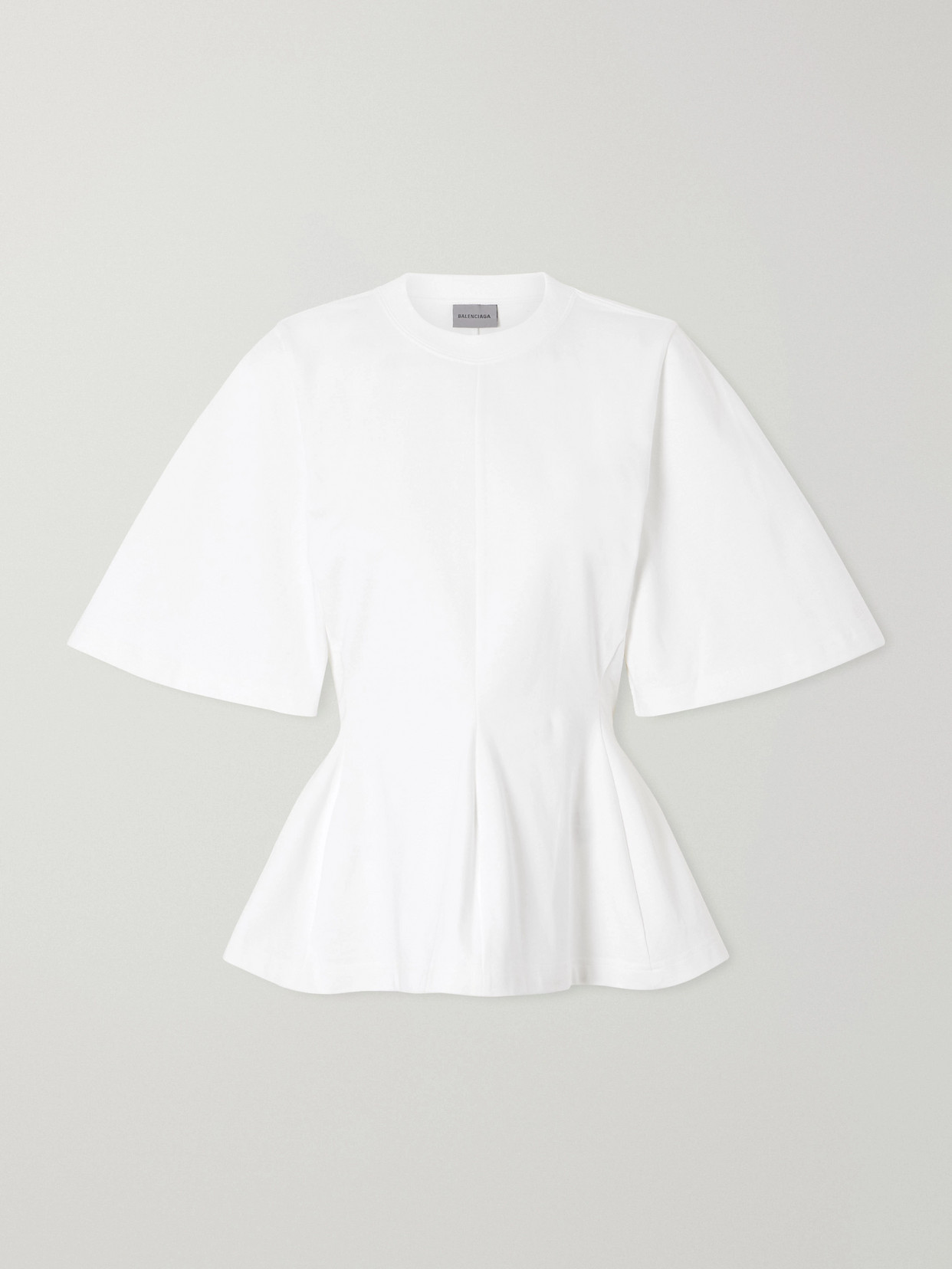 Balenciaga - Shaped Flared Cotton-jersey T-shirt - White