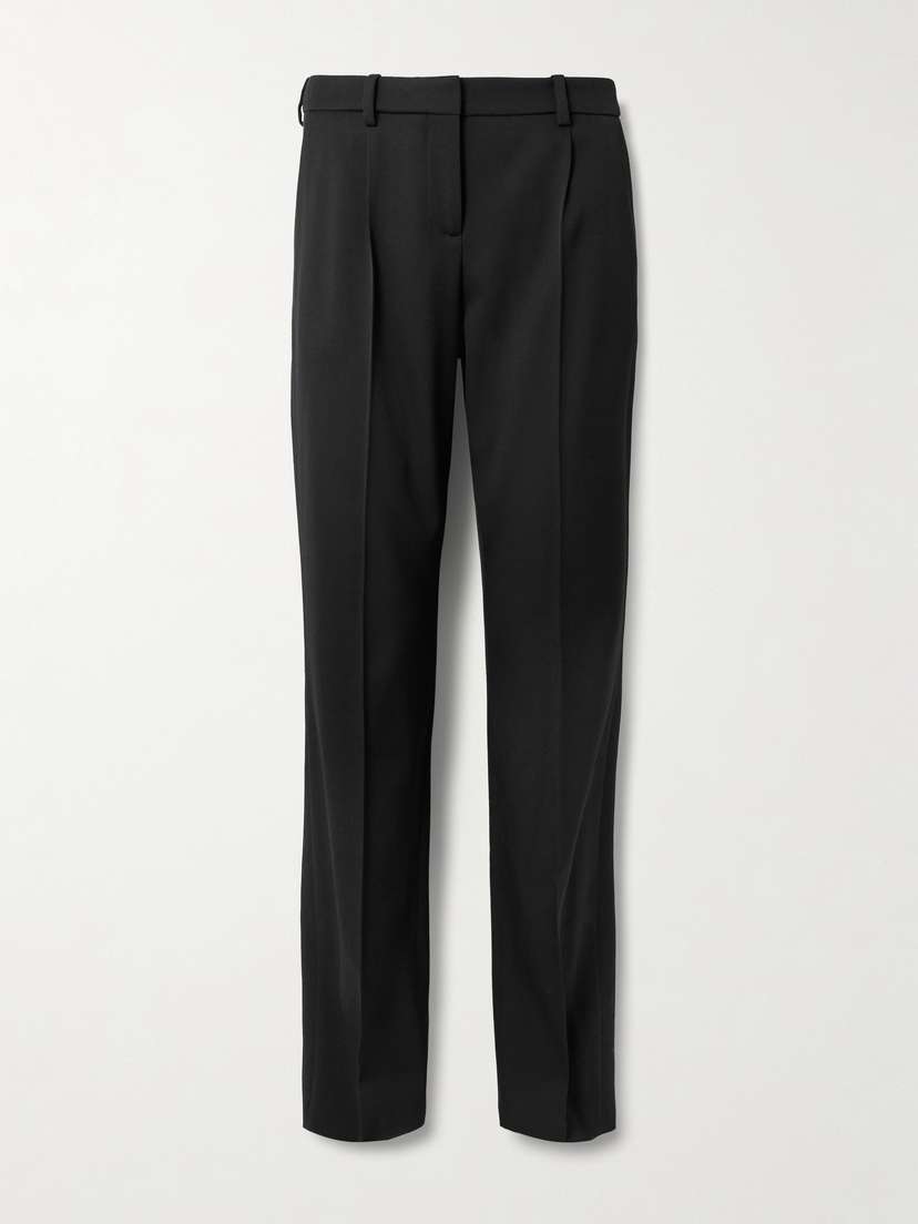 Balenciaga Pleated Stretch-wool Straight-leg Pants