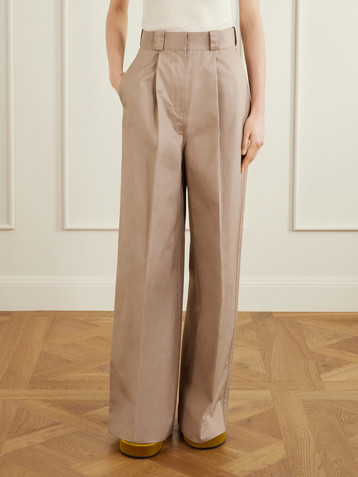 Balenciaga Pleated cotton wide-leg pants