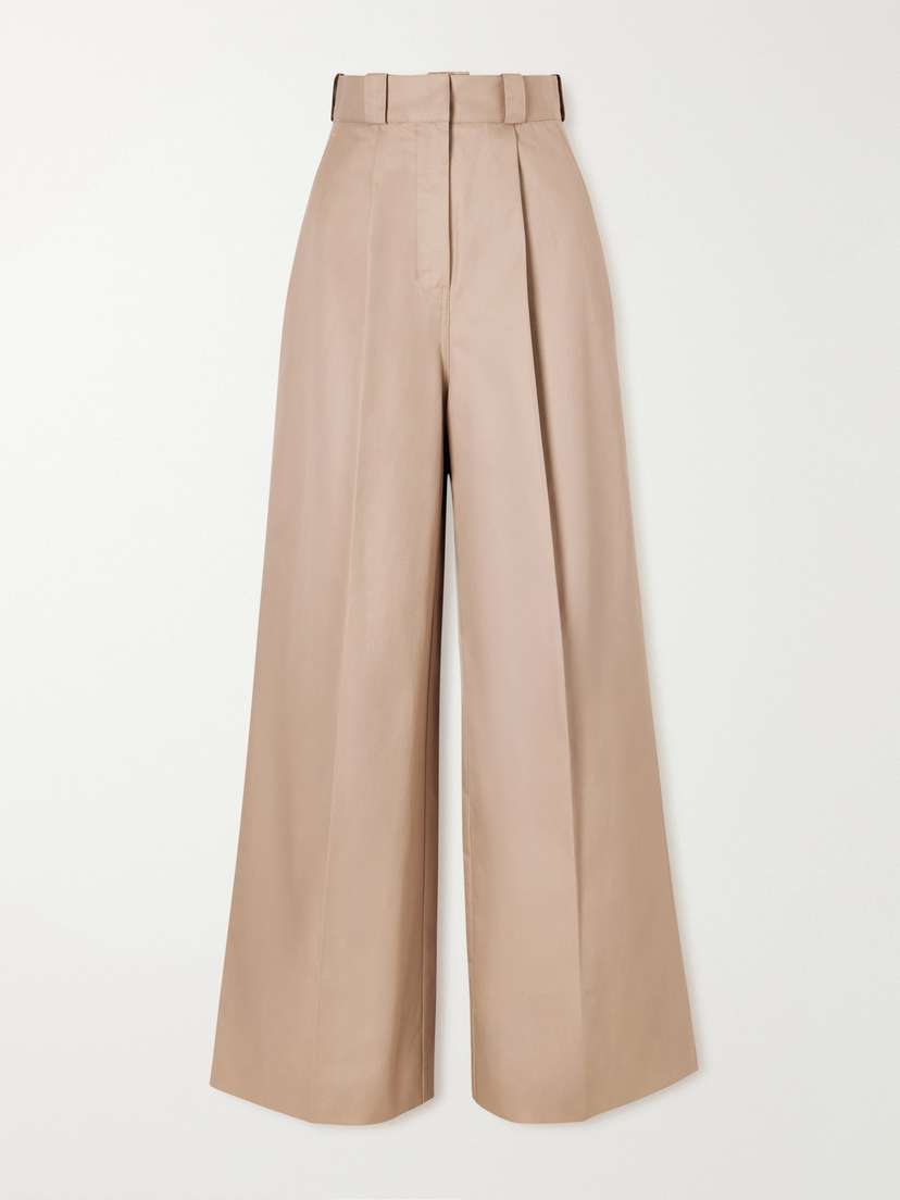 Balenciaga Pleated Cotton Wide-leg Pants