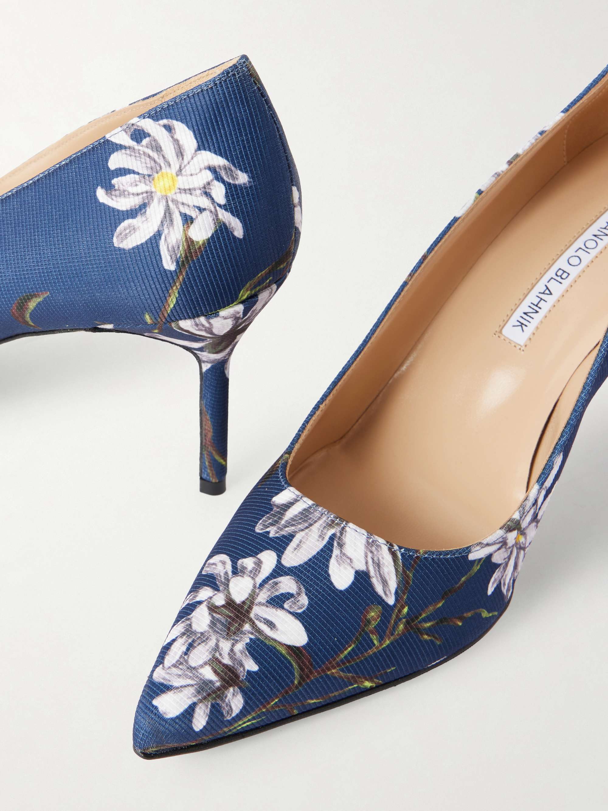 MANOLO BLAHNIK + Emilia Wickstead 70 floral-print woven pumps