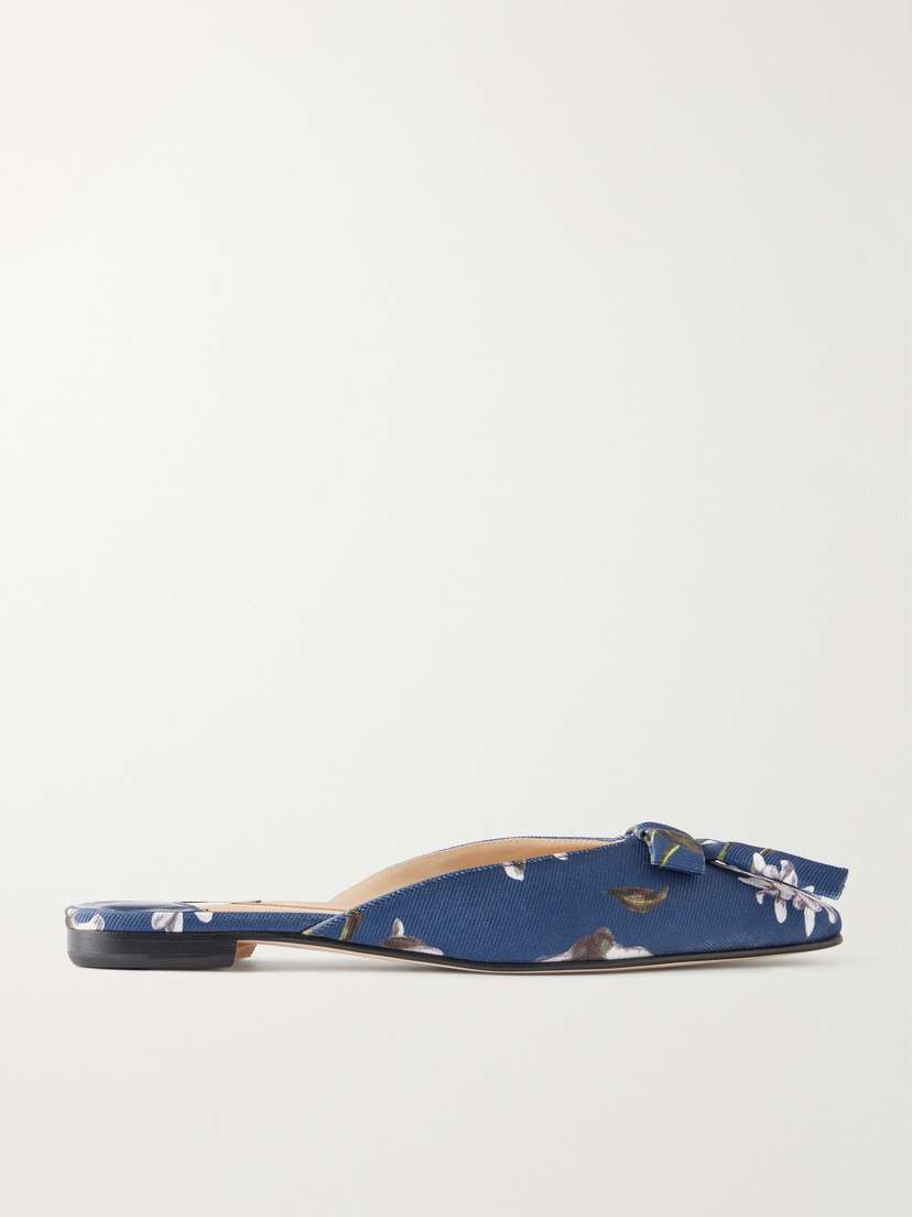 Manolo Blahnik + Emilia Wickstead Bow-embellished Floral-print Grosgrain Flats | Thumbnail 7 Manolo Blahnik + Emilia Wickstead Bow-embellished Floral-print Grosgrain Flats | Thumbnail 7