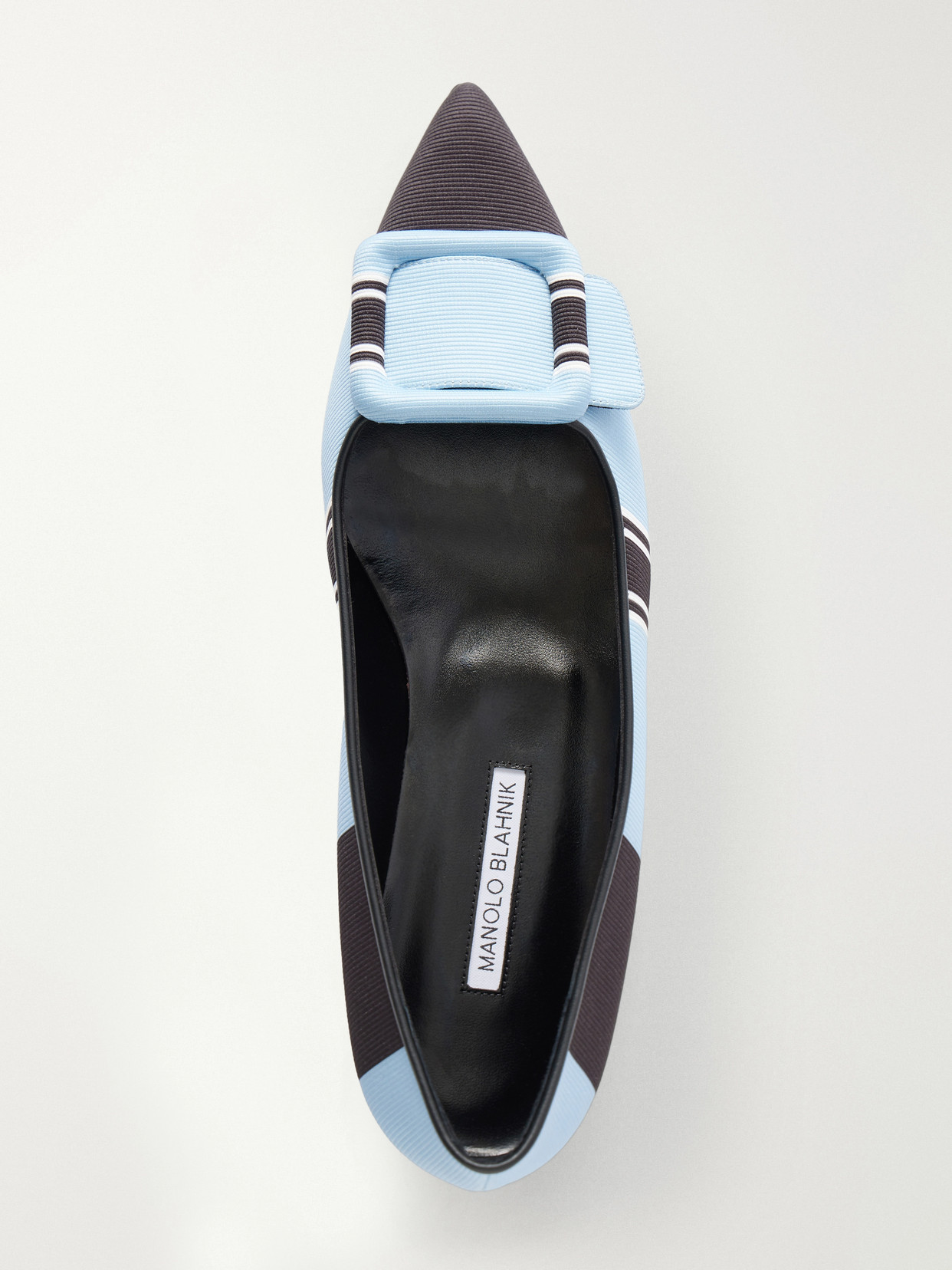 + Emilia Wickstead Maysale Striped Grosgrain Point-Toe Flats