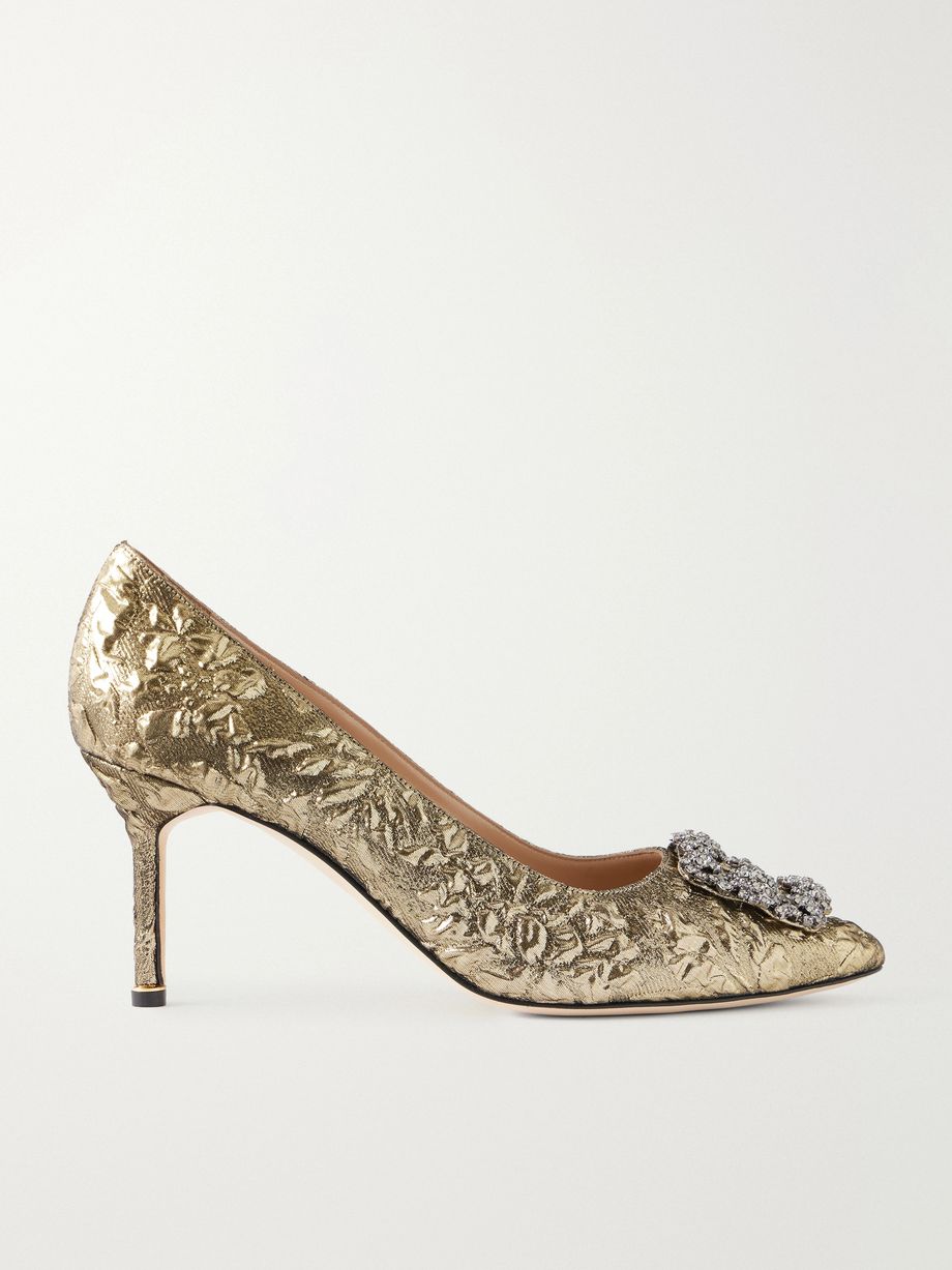 + Emilia Wickstead Hangisi 70 crystal-embellished metallic jacquard pumps