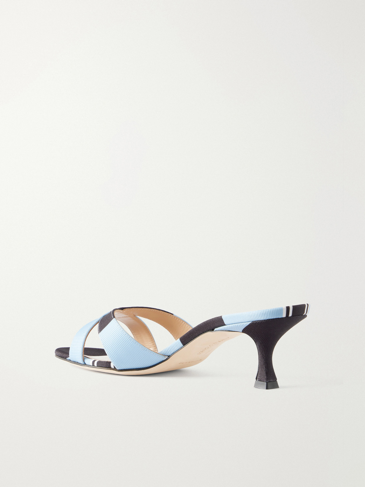 + Emilia Wickstead Callamu 50 Striped Grosgrain Mules
