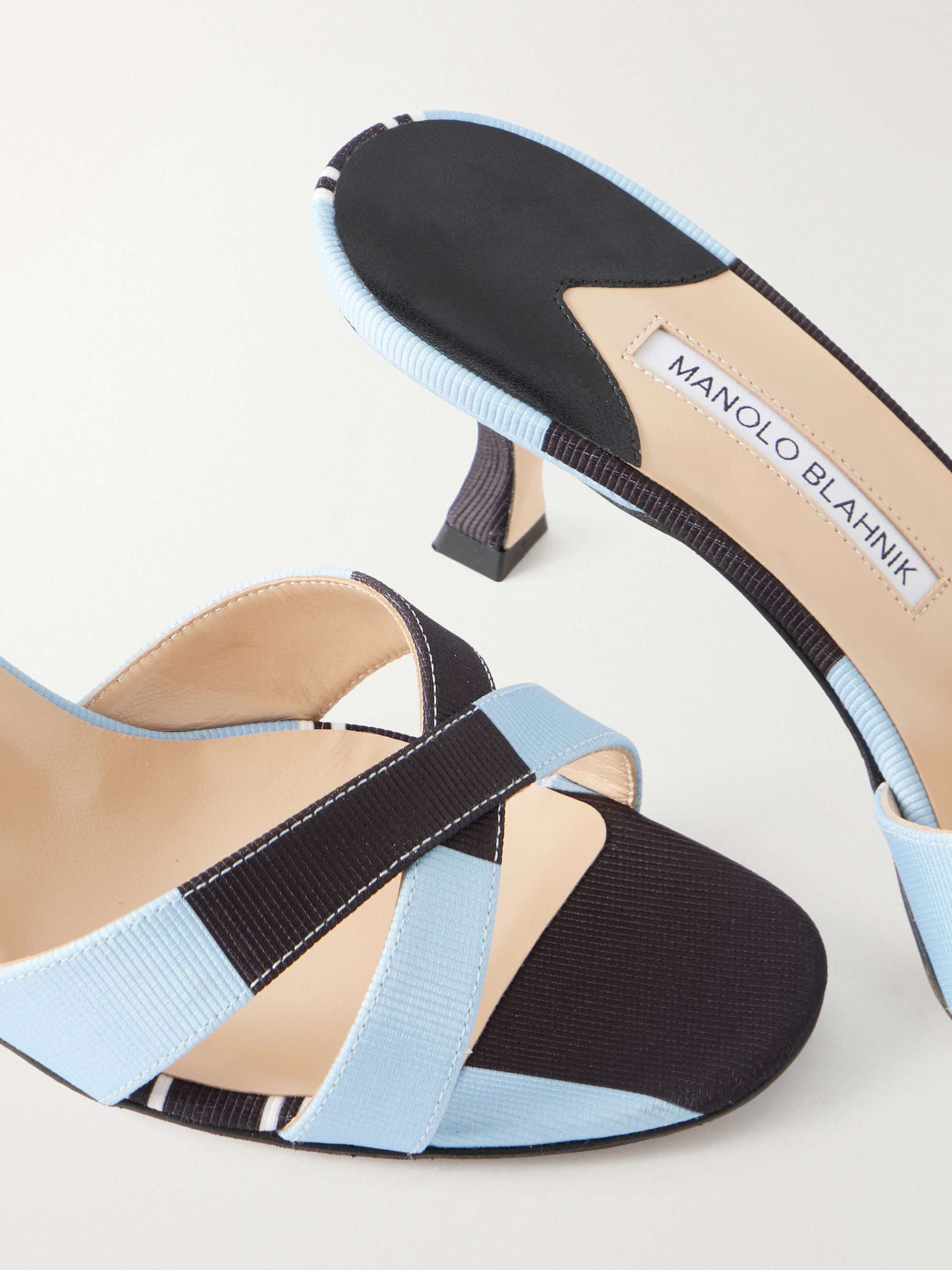 MANOLO BLAHNIK + Emilia Wickstead Callamu 50 striped grosgrain