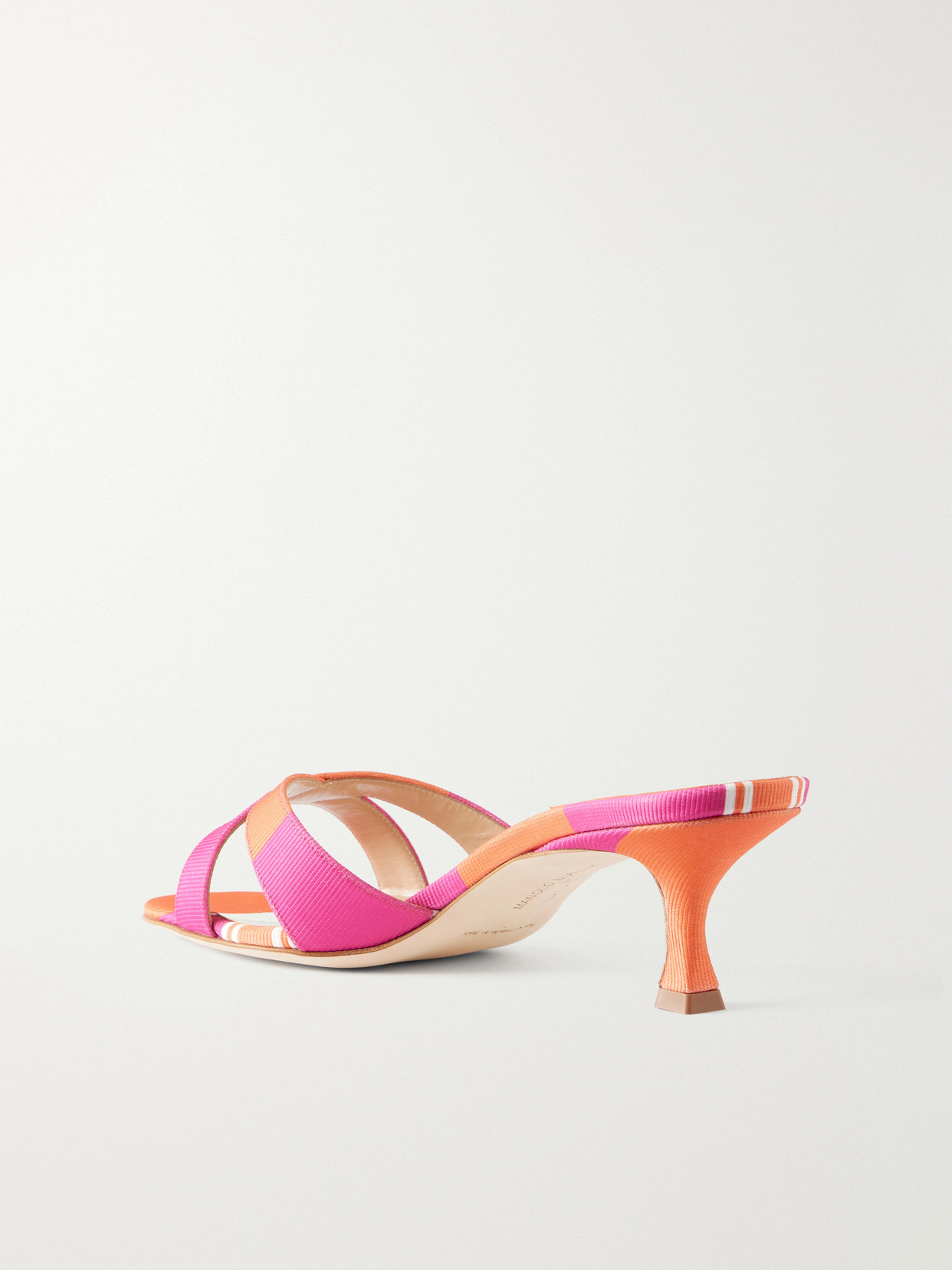 + Emilia Wickstead Callamu 50 Striped Grosgrain Mules