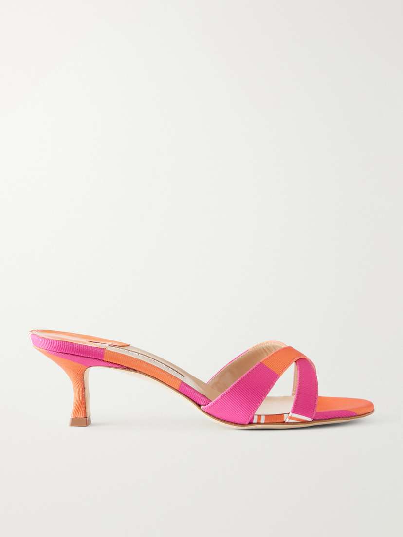 Manolo Blahnik + Emilia Wickstead Callamu 50 Striped Grosgrain Mules | Thumbnail 6