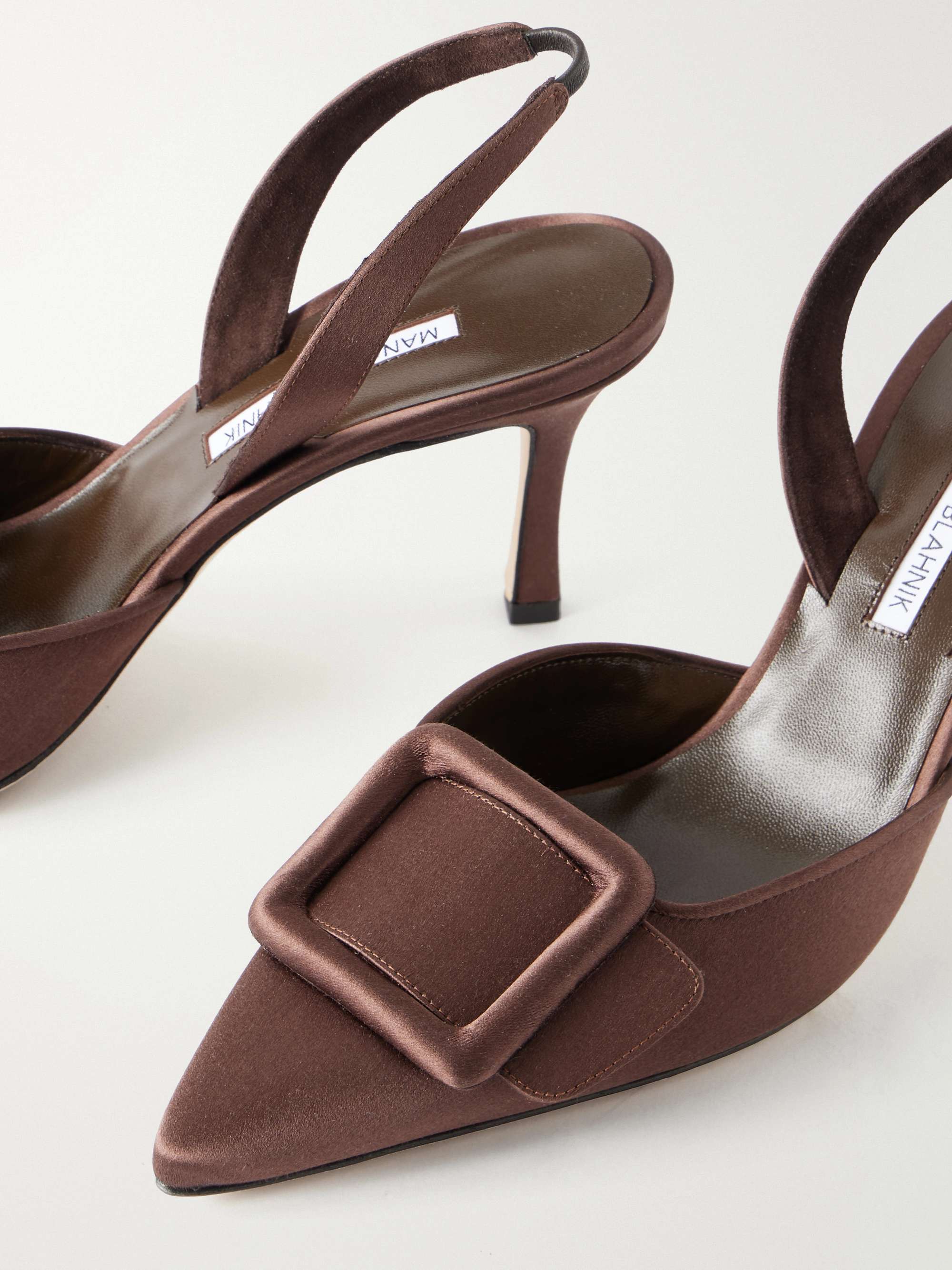 MANOLO BLAHNIK + Emilia Wickstead Maysli 70 satin slingback pumps