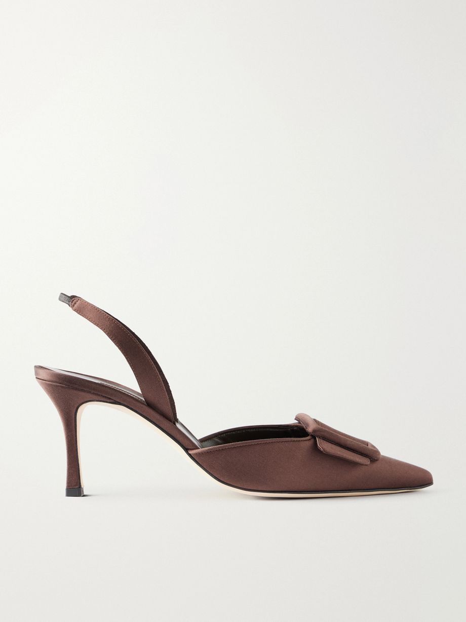 + Emilia Wickstead Maysli 70 striped grosgrain slingback pumps
