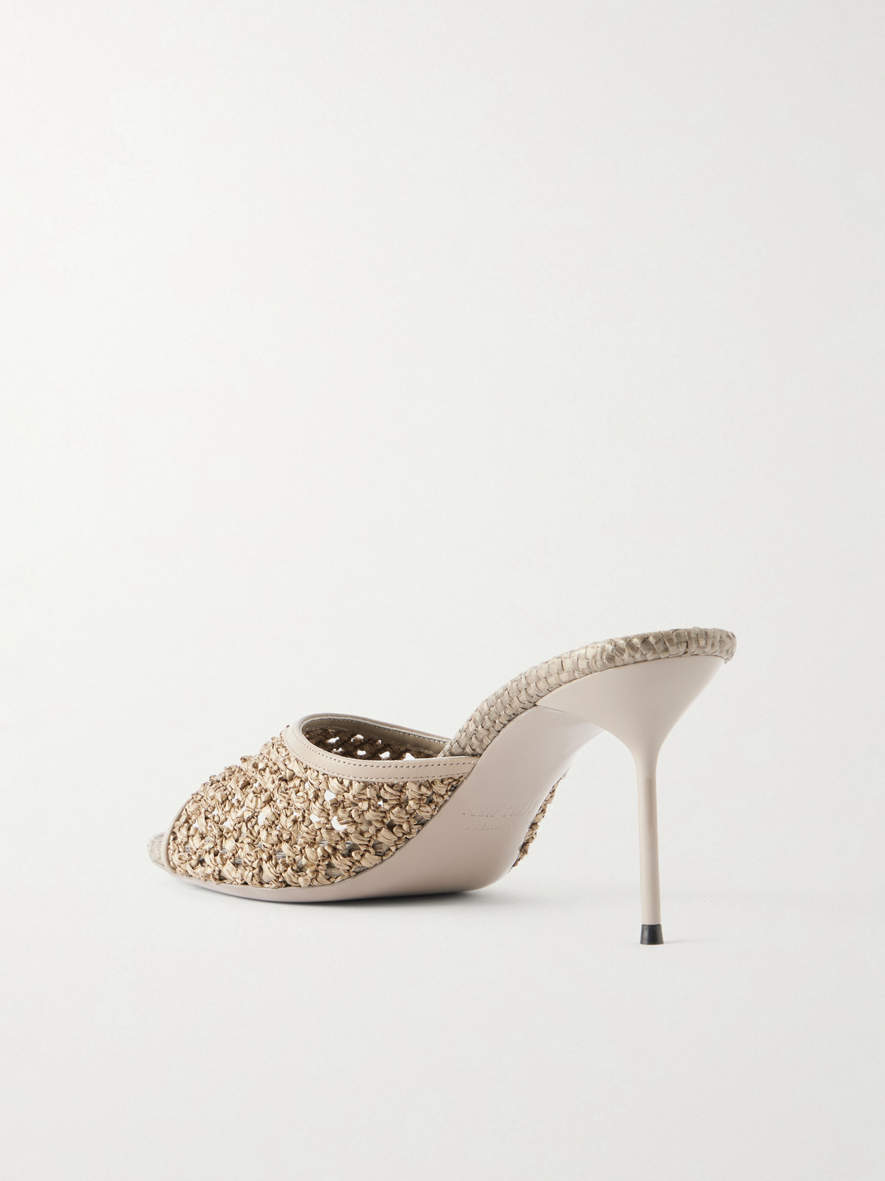 Lidia 70 Leather-Trimmed Straw Mules