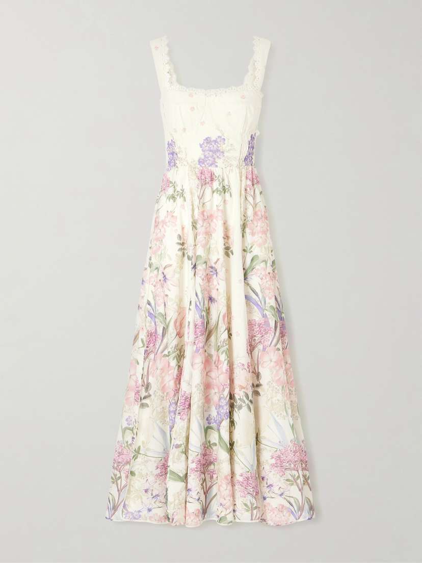 Charo Ruiz Crissy Floral Printed Cotton-blend Maxi Dress