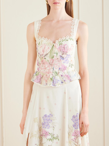 Charo Ruiz Floret floral cotton-blend top