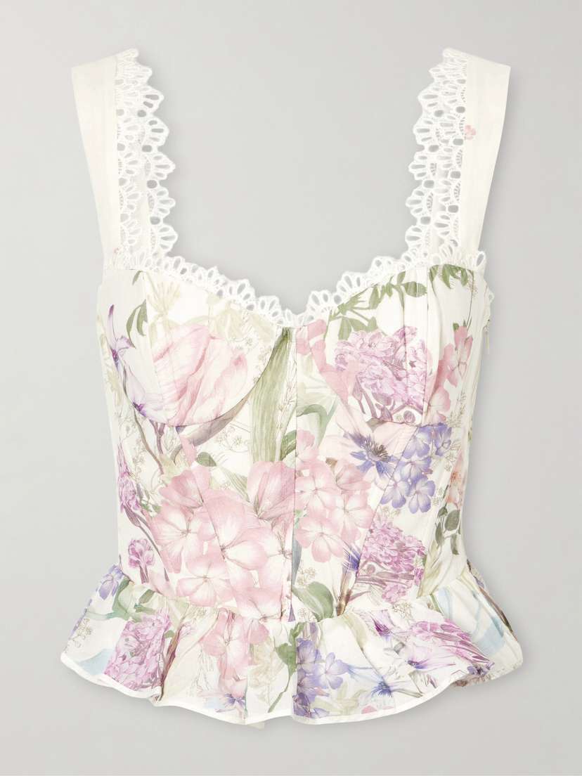 Charo Ruiz Floret Floral Cotton-blend Top