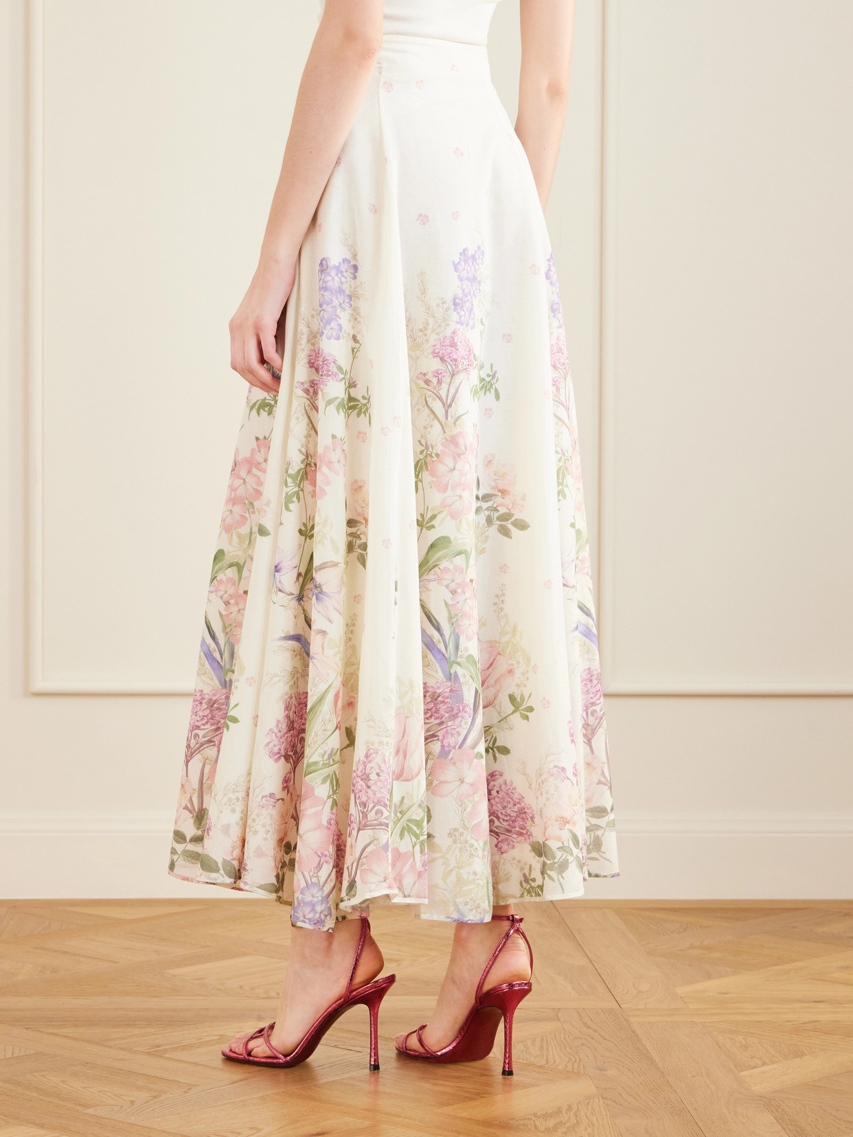 Ventine Floral-Print Cotton-Blend Maxi