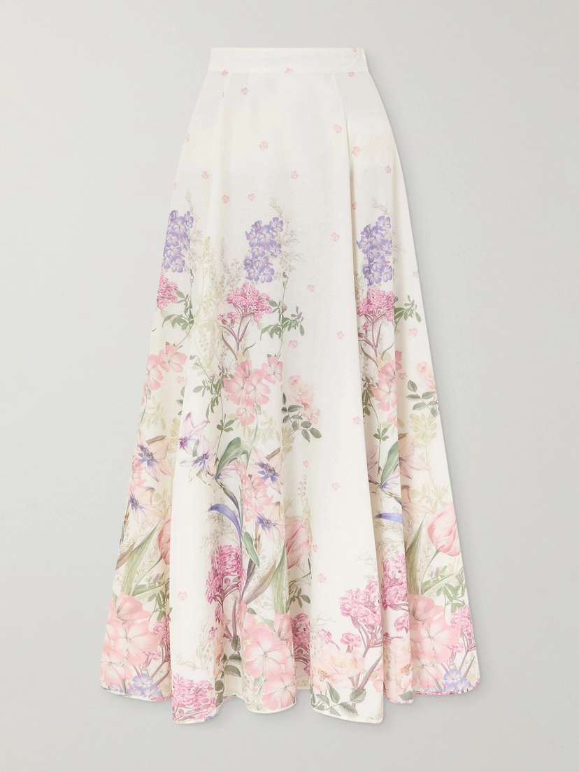 Charo Ruiz Ventine Floral-print Cotton-blend Maxi Skirt